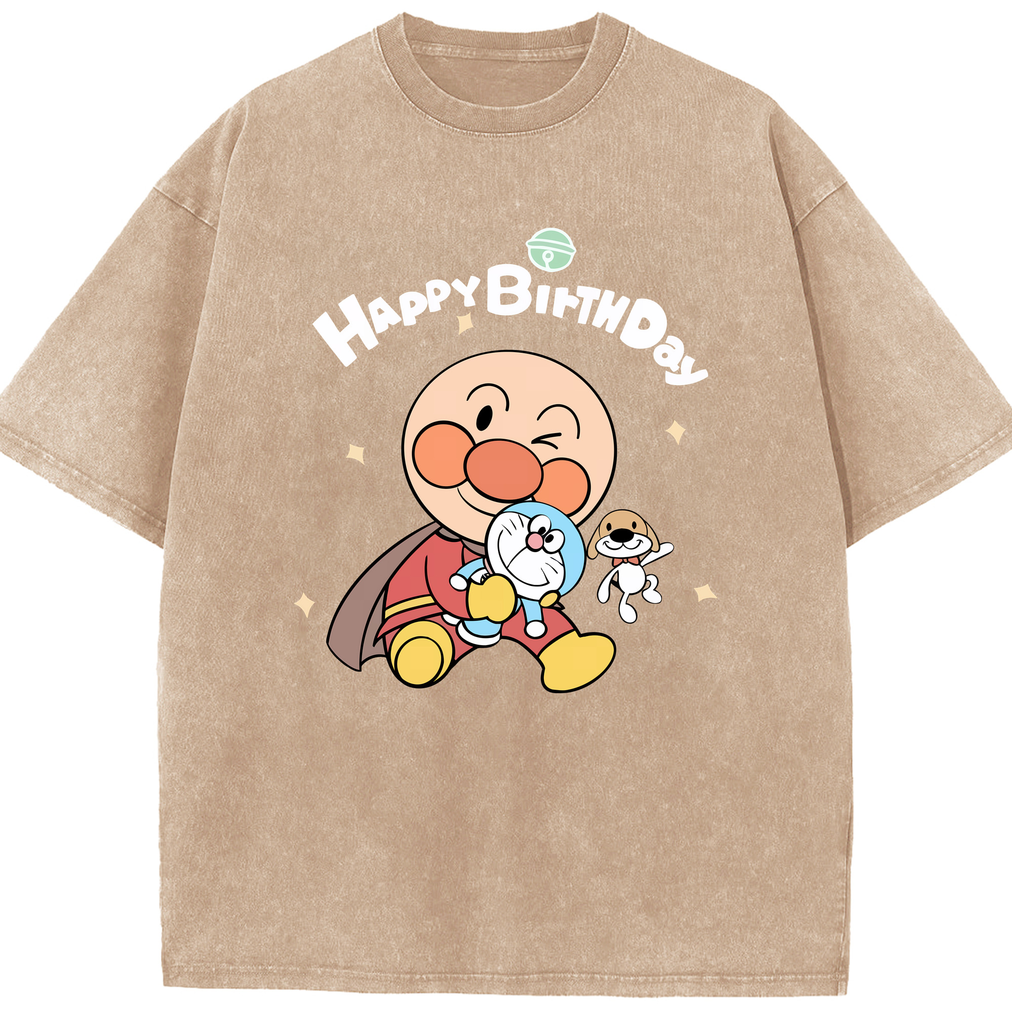 （画像用） アンパンマン Anpanman 綿100% ヴィンテージ風 半袖Tシャツ（フロントプリント）