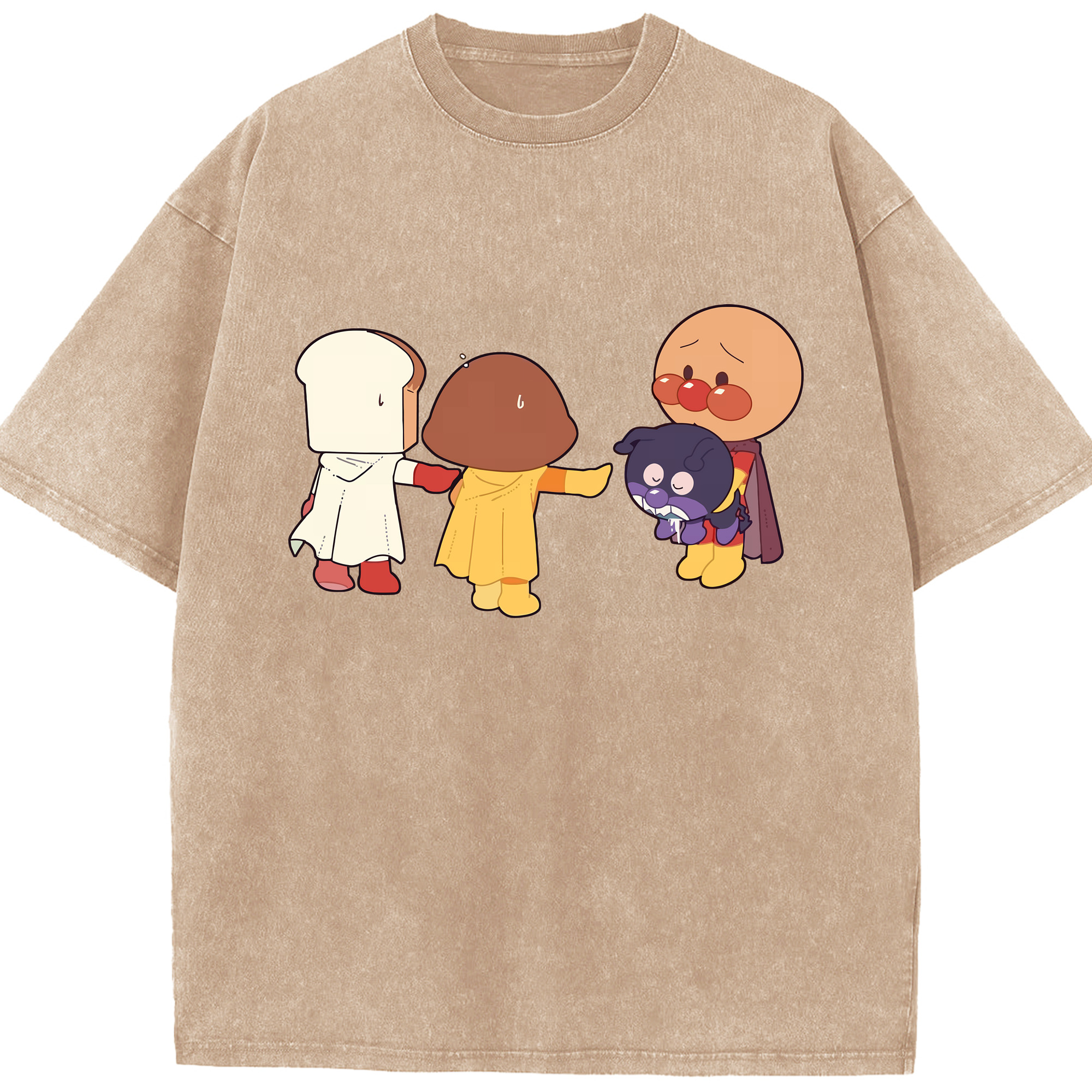（画像用） アンパンマン Anpanman 綿100% ヴィンテージ風 半袖Tシャツ（フロントプリント）