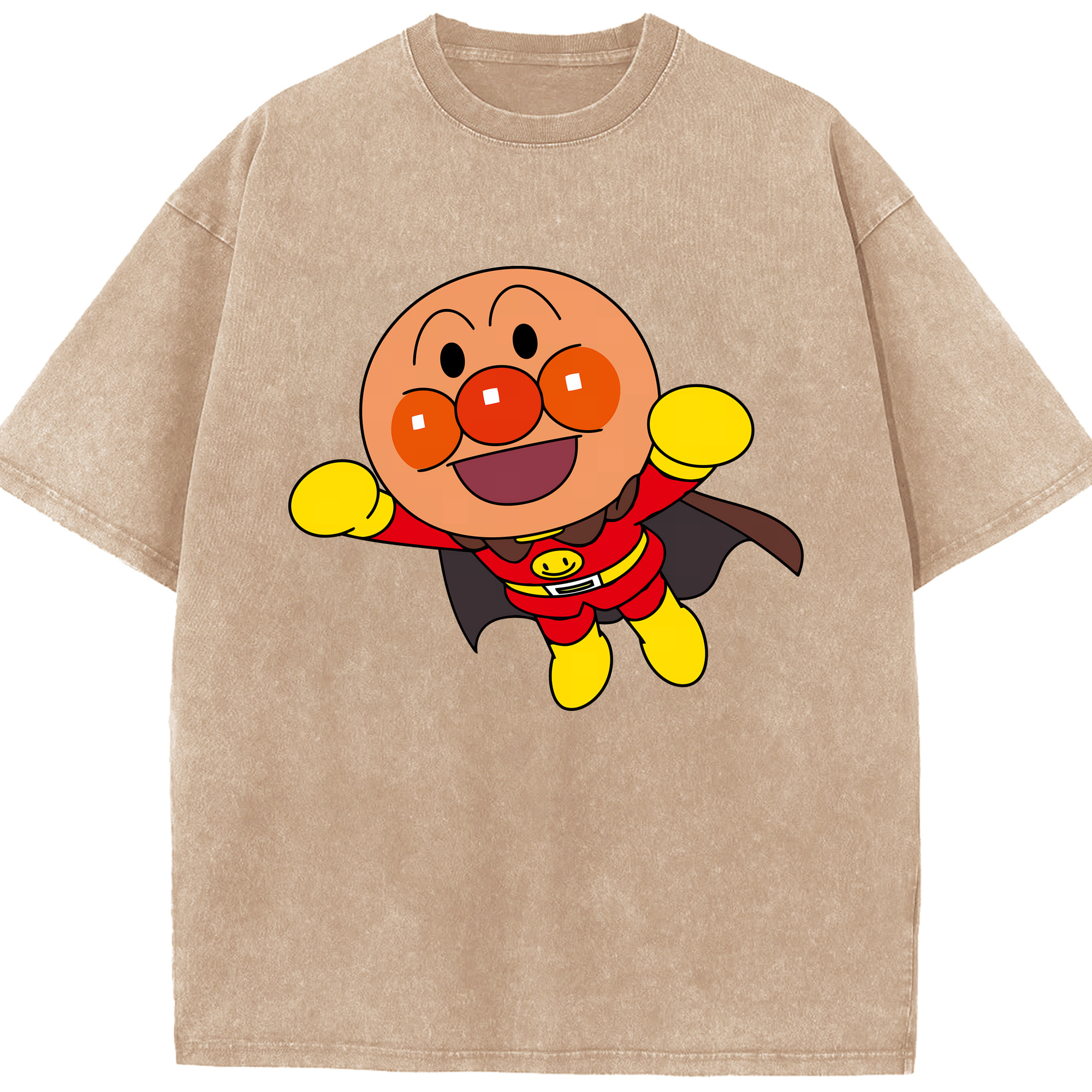 （画像用） アンパンマン Anpanman 綿100% ヴィンテージ風 半袖Tシャツ（フロントプリント）