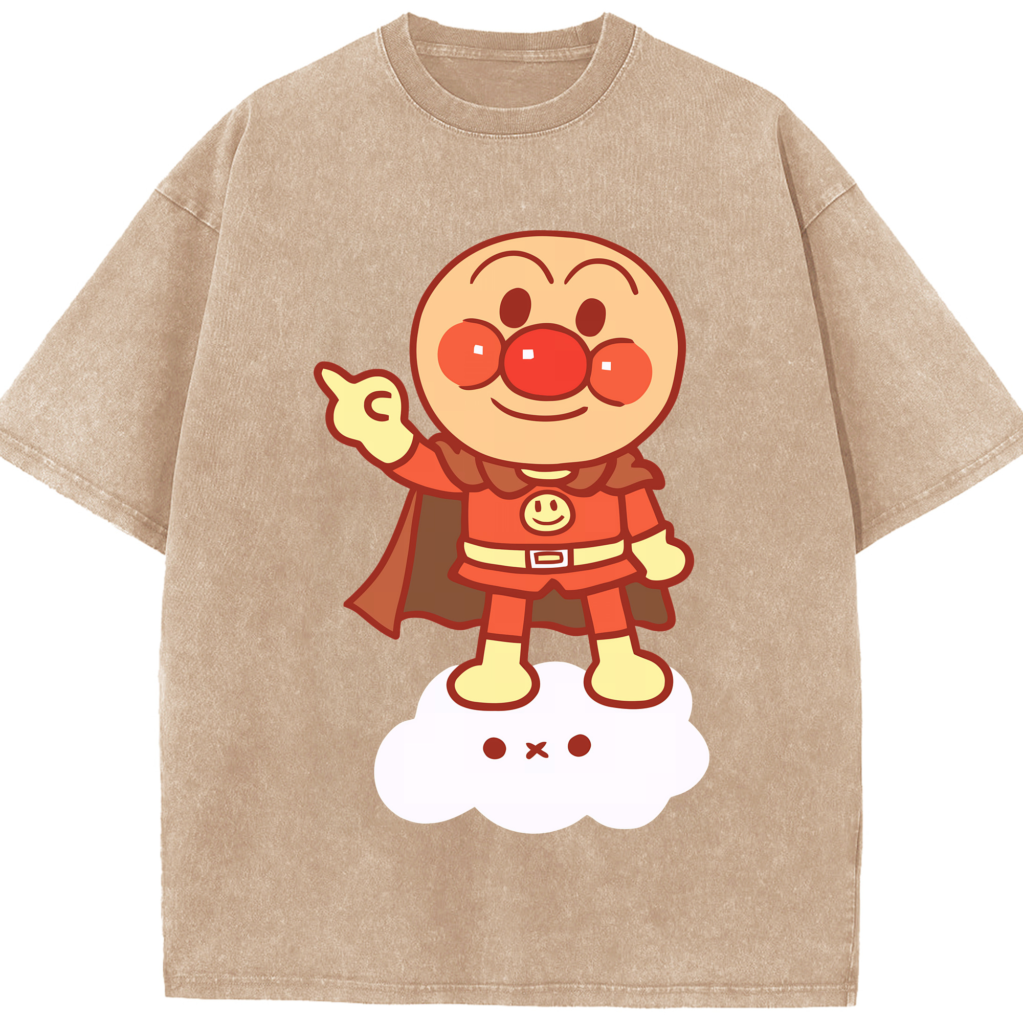（画像用） アンパンマン Anpanman 綿100% ヴィンテージ風 半袖Tシャツ（フロントプリント）