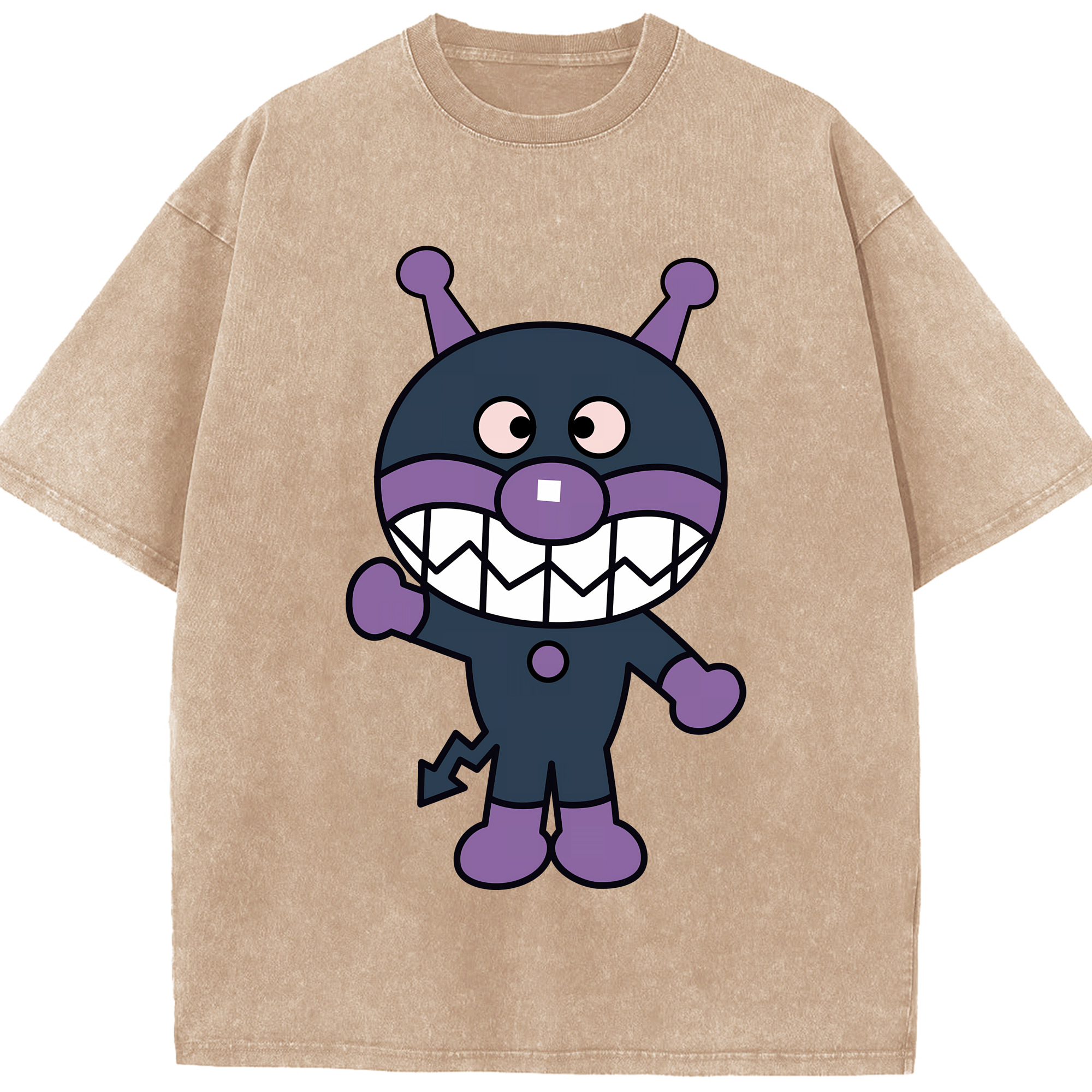 （画像用） アンパンマン Anpanman 綿100% ヴィンテージ風 半袖Tシャツ（フロントプリント）