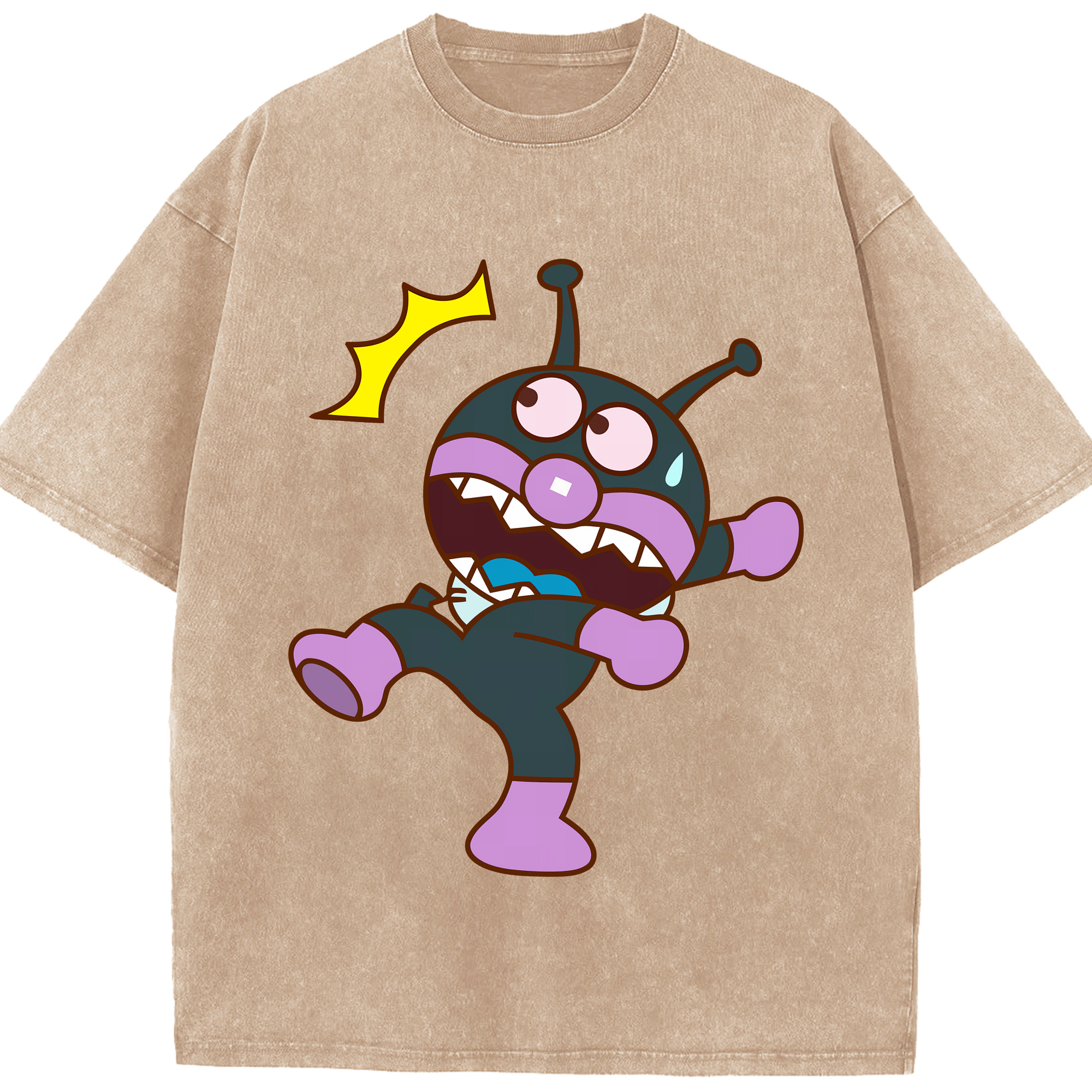 （画像用） アンパンマン Anpanman 綿100% ヴィンテージ風 半袖Tシャツ（フロントプリント）