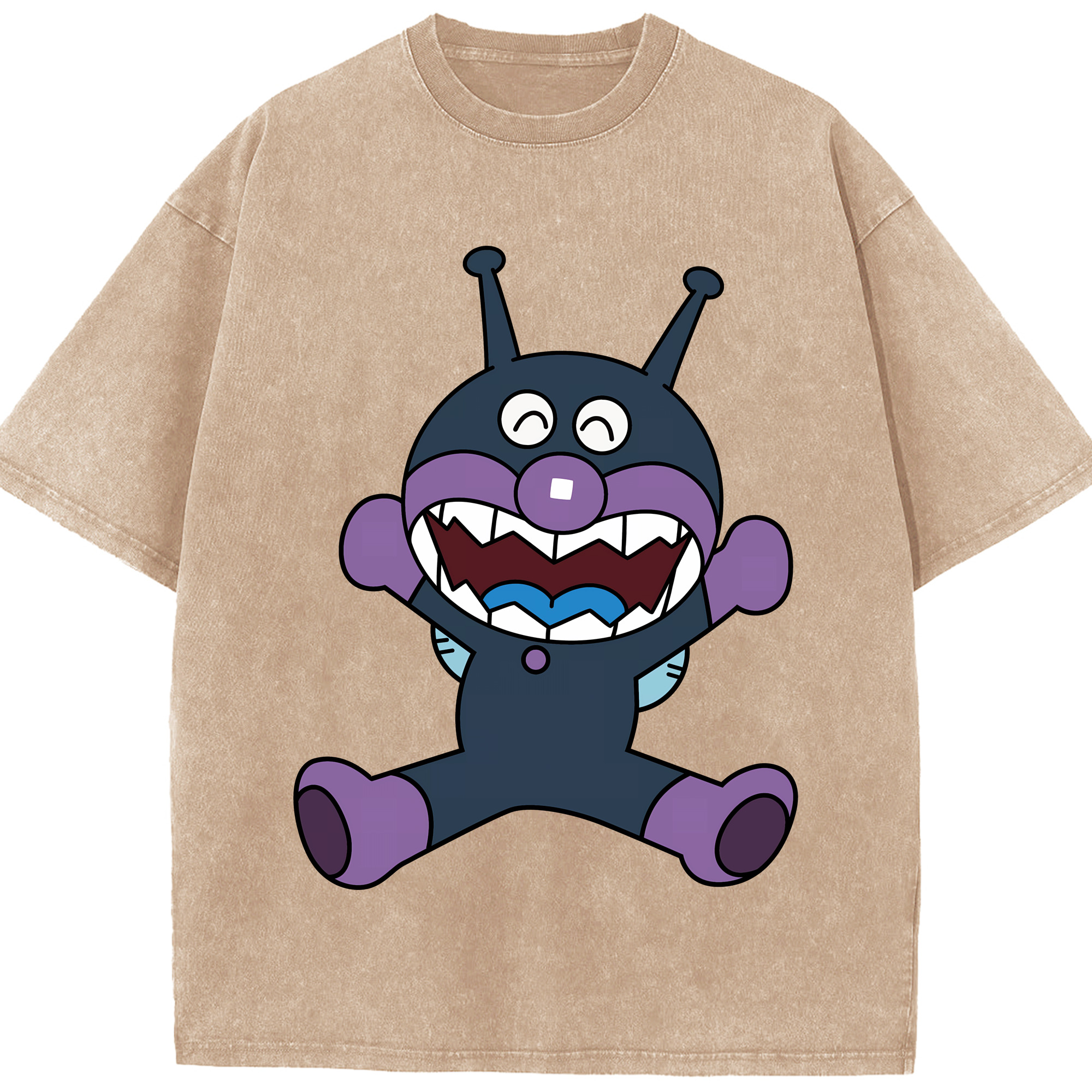 （画像用） アンパンマン Anpanman 綿100% ヴィンテージ風 半袖Tシャツ（フロントプリント）