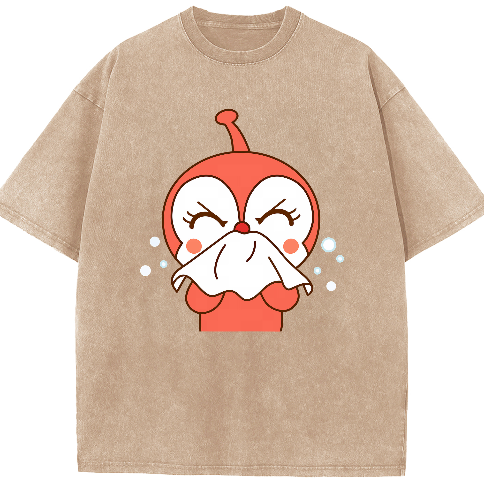 （画像用） アンパンマン Anpanman 綿100% ヴィンテージ風 半袖Tシャツ（フロントプリント）