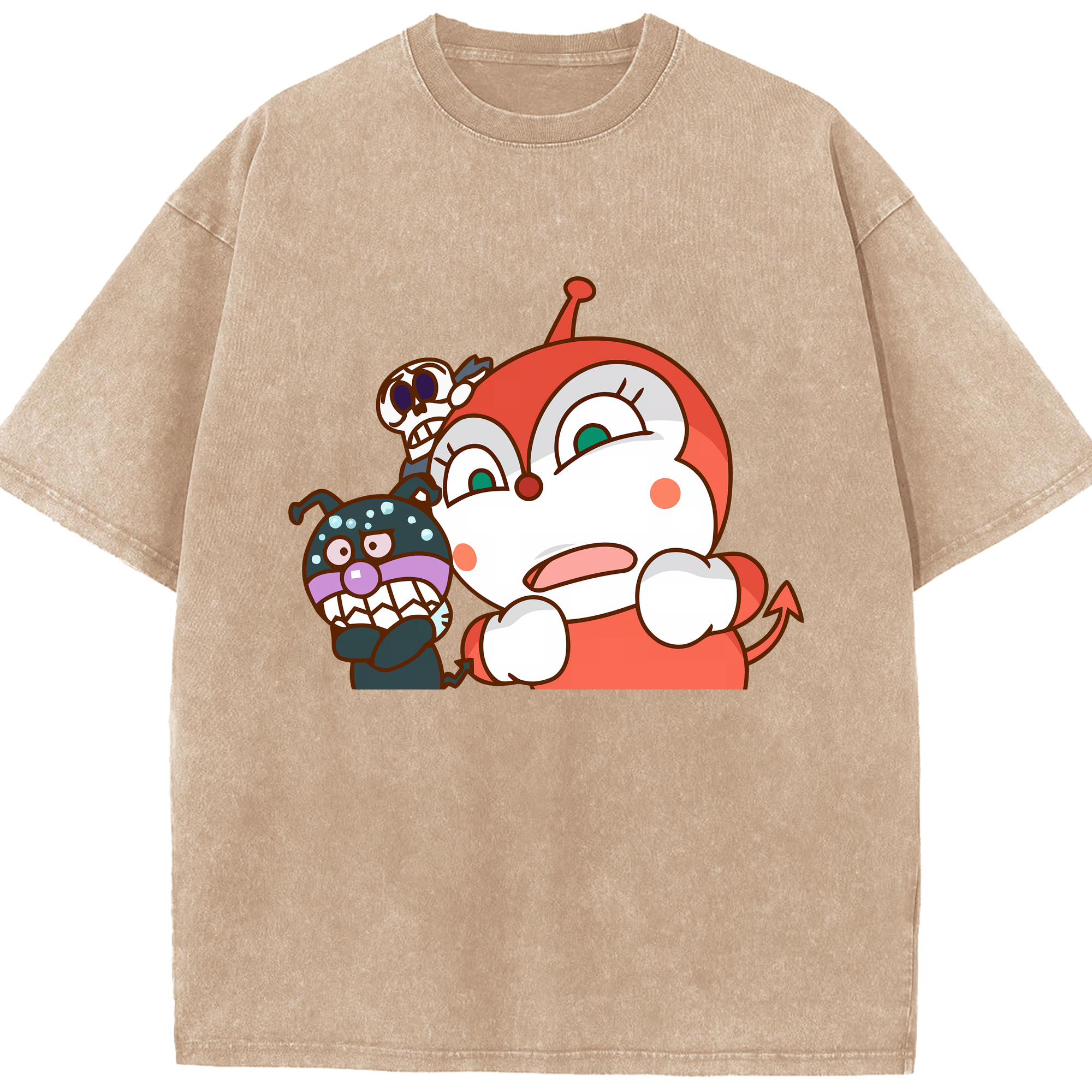 （画像用） アンパンマン Anpanman 綿100% ヴィンテージ風 半袖Tシャツ（フロントプリント）