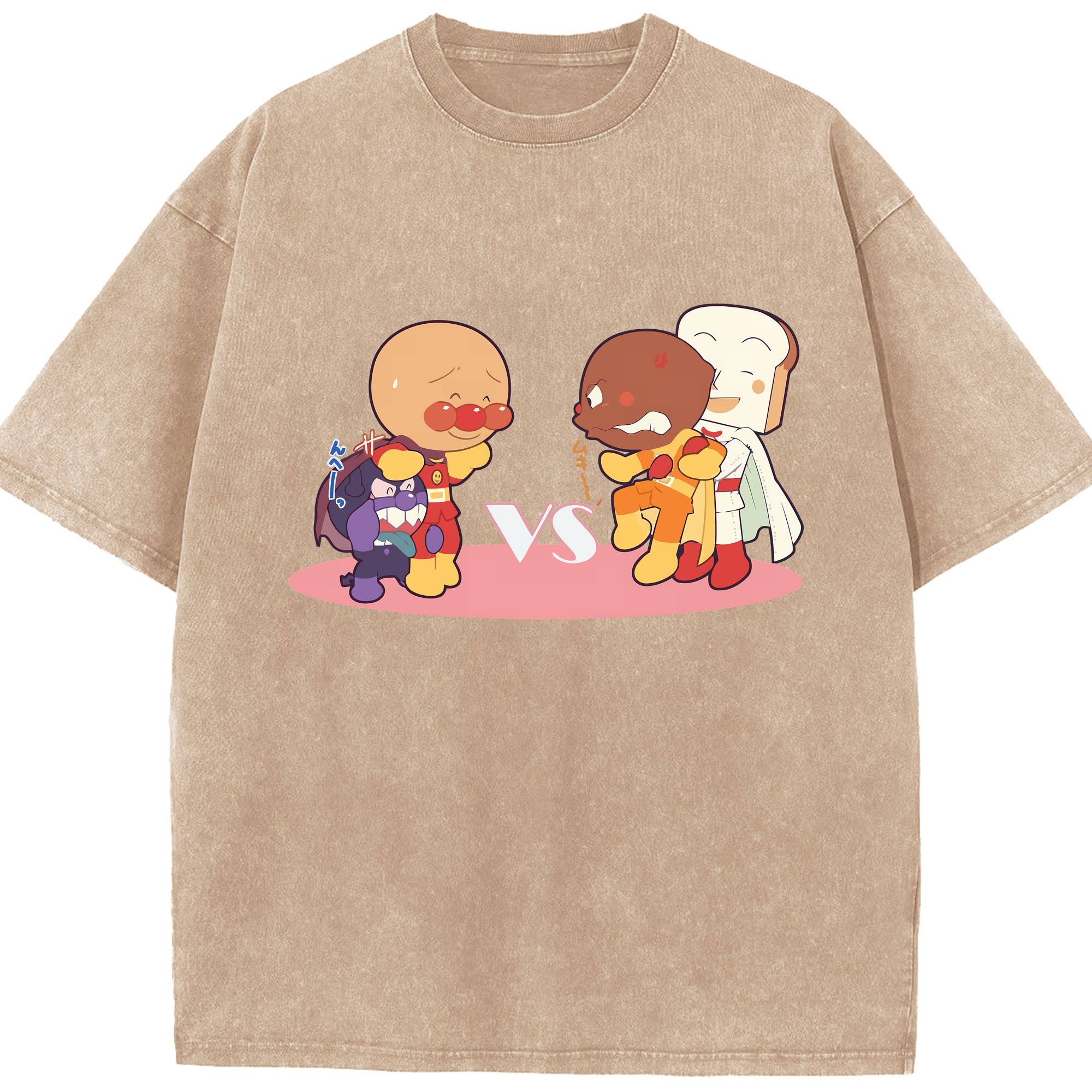 （画像用） アンパンマン Anpanman 綿100% ヴィンテージ風 半袖Tシャツ（フロントプリント）