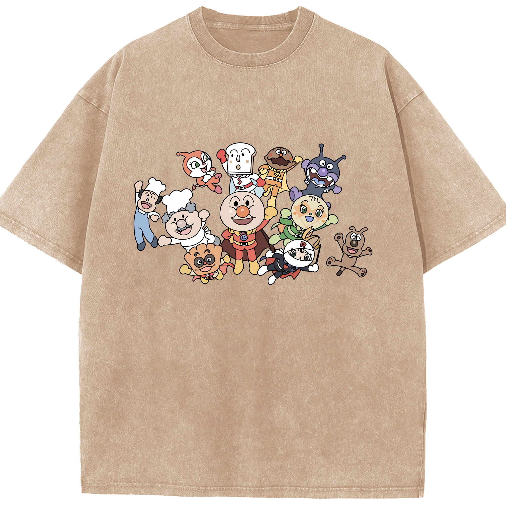 （画像用） アンパンマン Anpanman 綿100% ヴィンテージ風 半袖Tシャツ（フロントプリント）