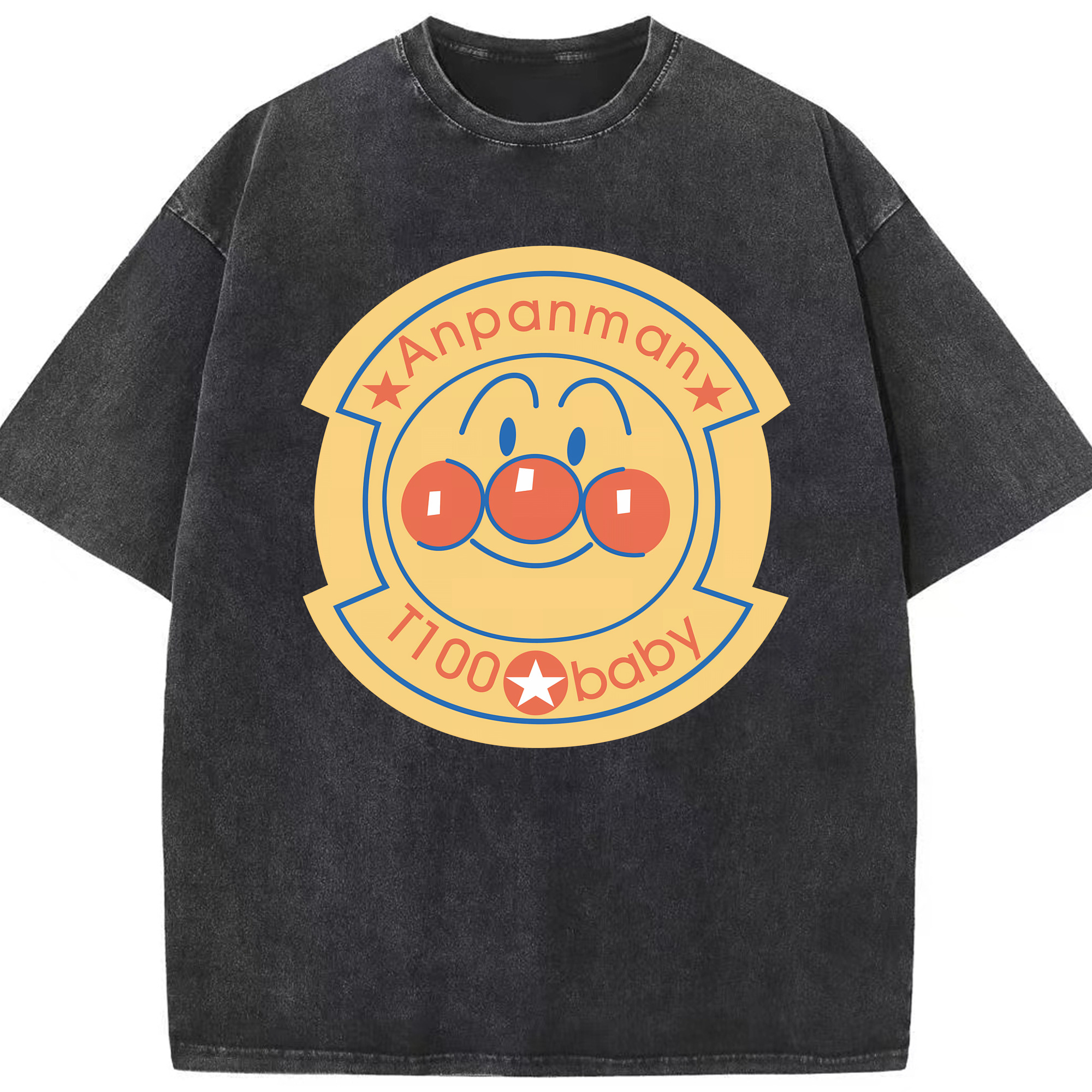 （画像用） アンパンマン Anpanman 綿100% ヴィンテージ風 半袖Tシャツ（フロントプリント）