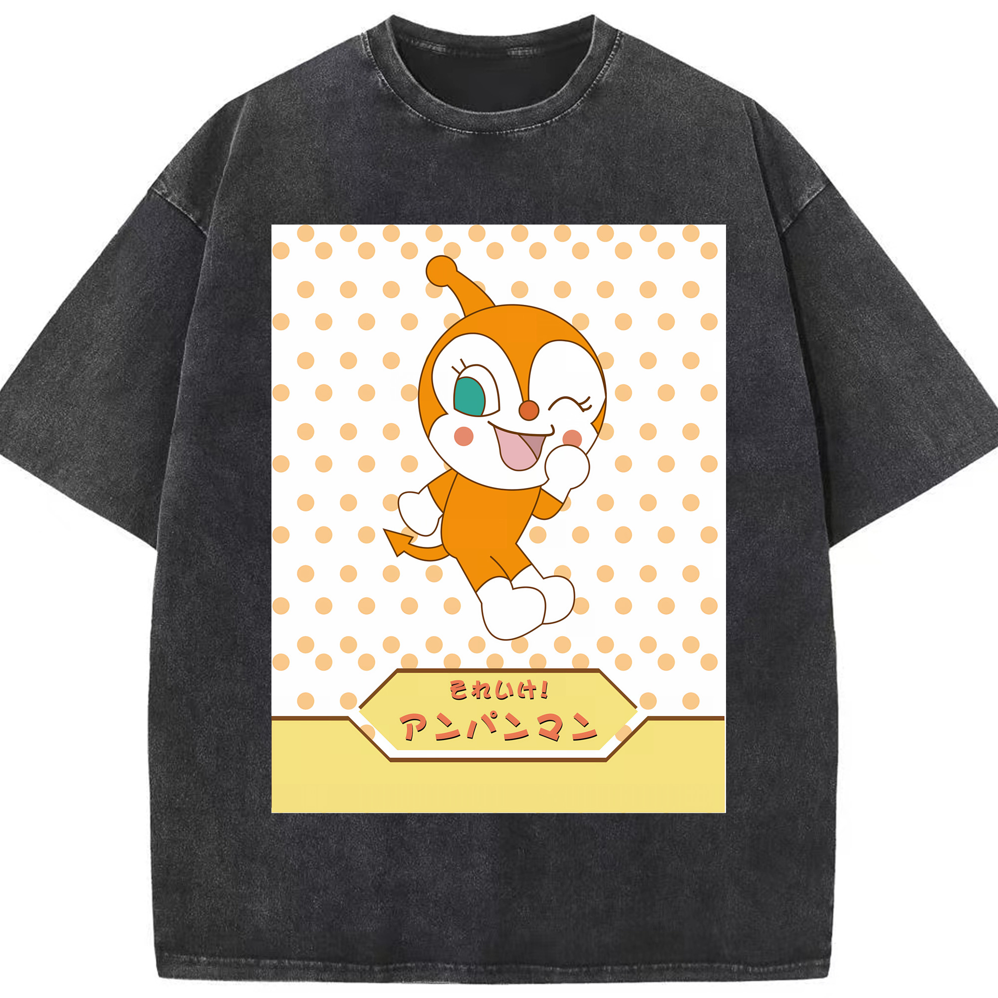 （画像用） アンパンマン Anpanman 綿100% ヴィンテージ風 半袖Tシャツ（フロントプリント）