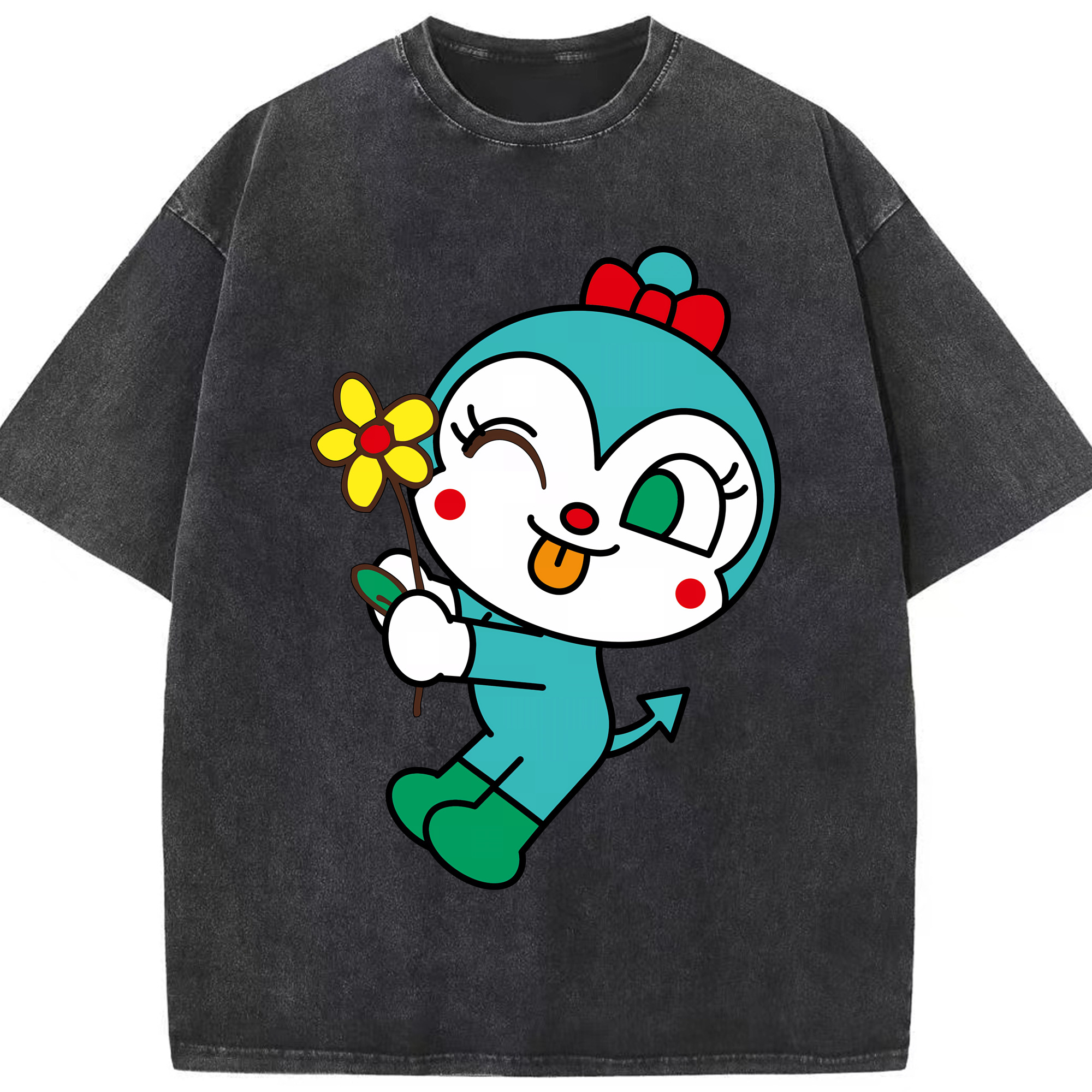 （画像用） アンパンマン Anpanman 綿100% ヴィンテージ風 半袖Tシャツ（フロントプリント）