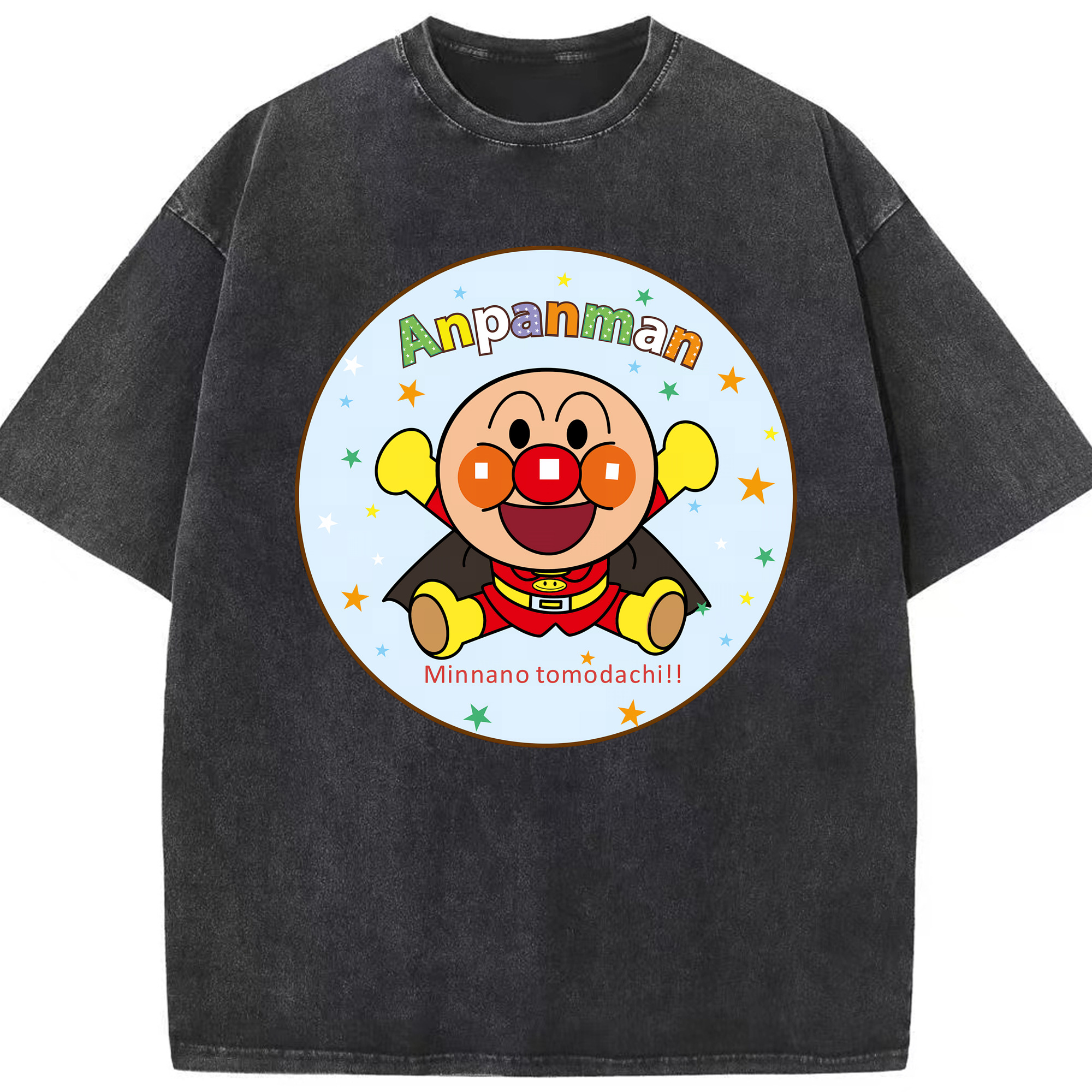 （画像用） アンパンマン Anpanman 綿100% ヴィンテージ風 半袖Tシャツ（フロントプリント）