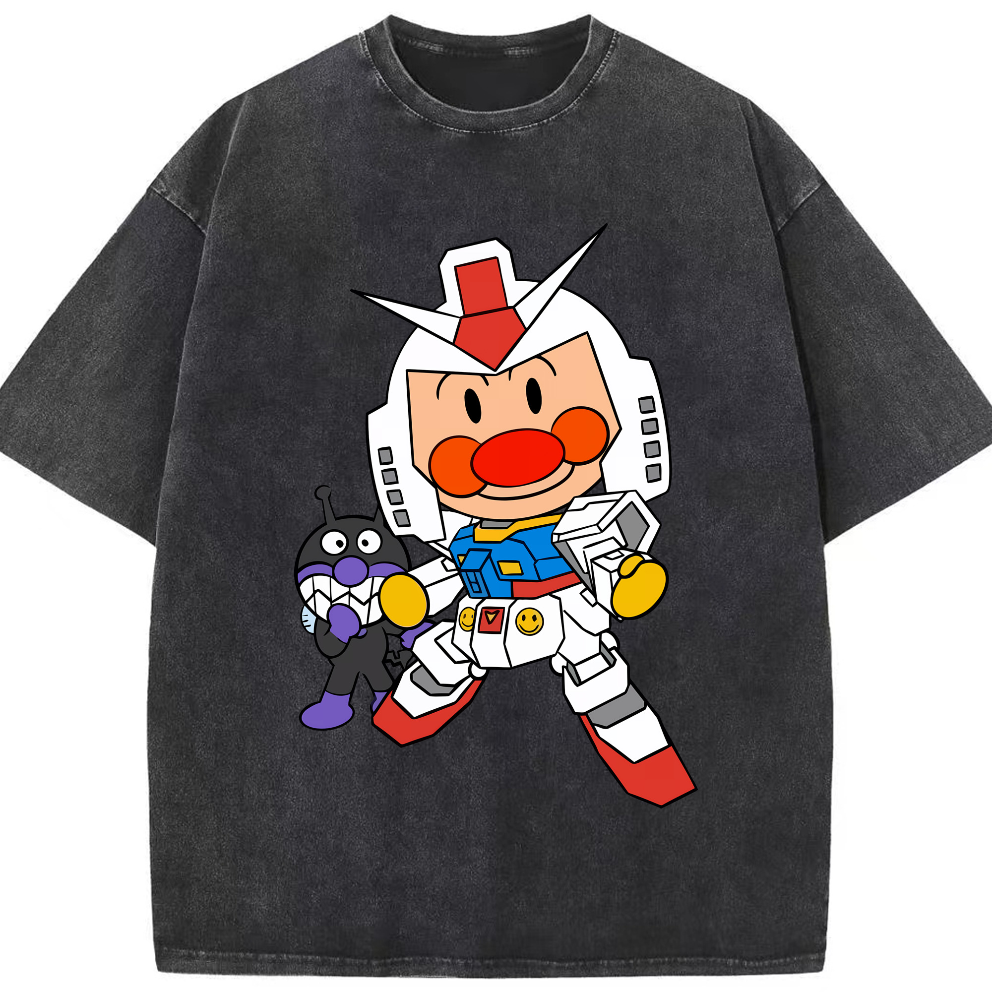 （画像用） アンパンマン Anpanman 綿100% ヴィンテージ風 半袖Tシャツ（フロントプリント）