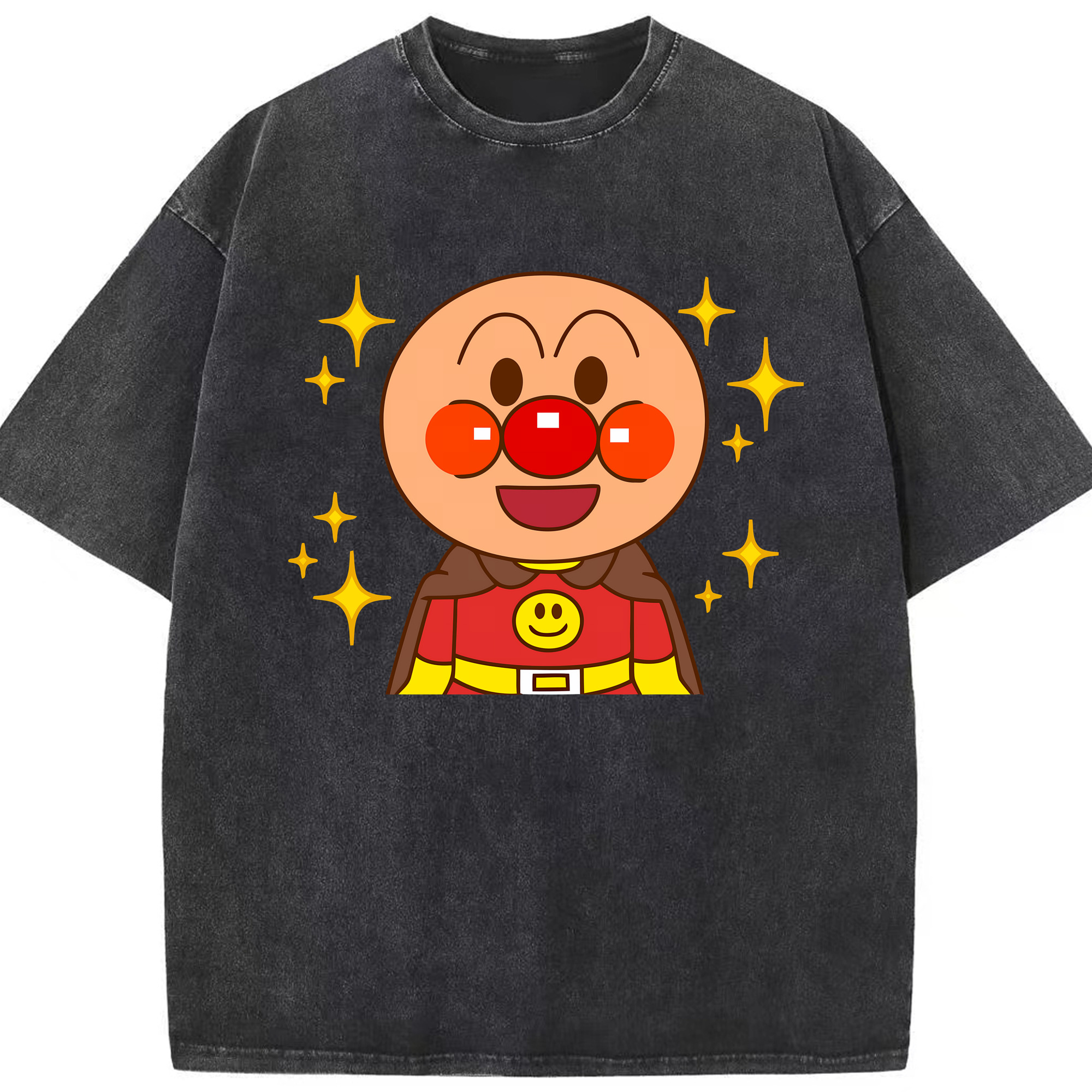 （画像用） アンパンマン Anpanman 綿100% ヴィンテージ風 半袖Tシャツ（フロントプリント）