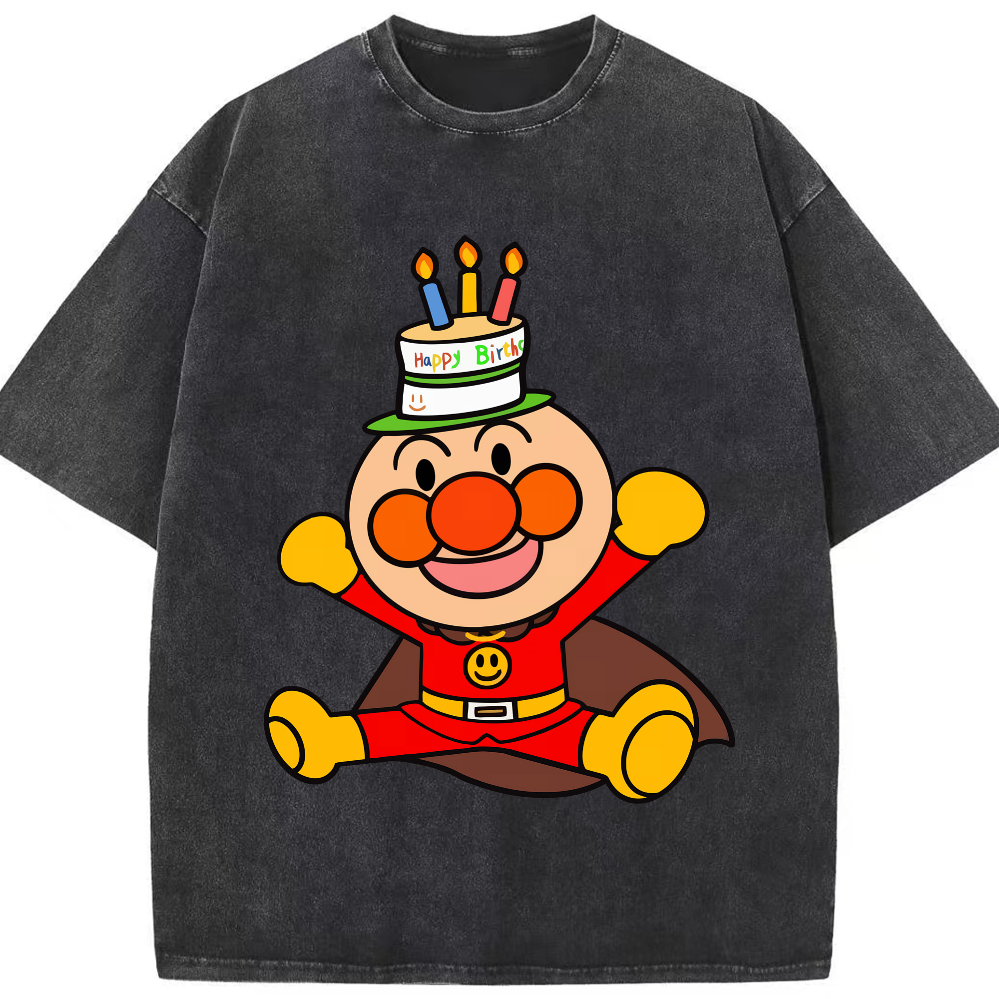 （画像用） アンパンマン Anpanman 綿100% ヴィンテージ風 半袖Tシャツ（フロントプリント）