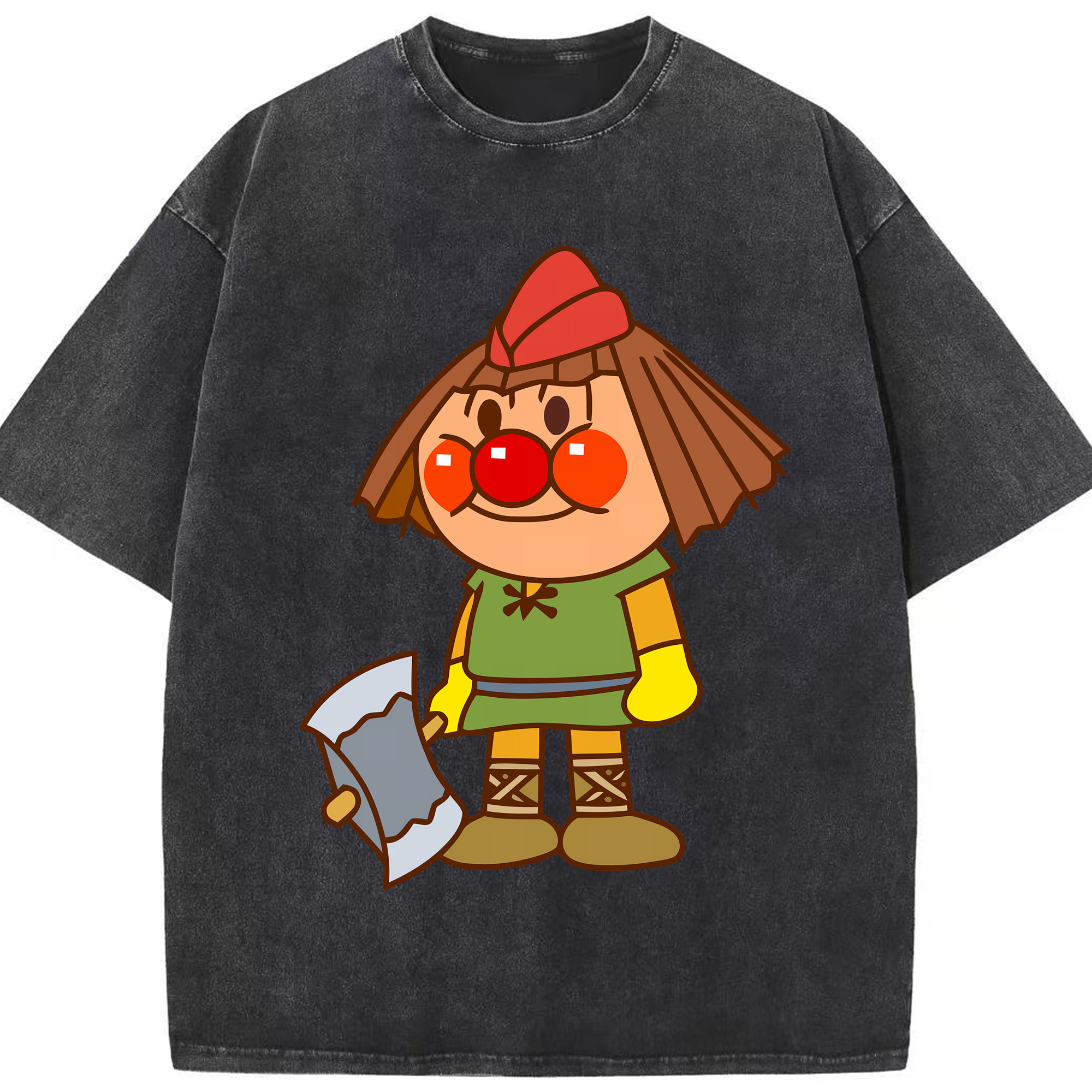 （画像用） アンパンマン Anpanman 綿100% ヴィンテージ風 半袖Tシャツ（フロントプリント）