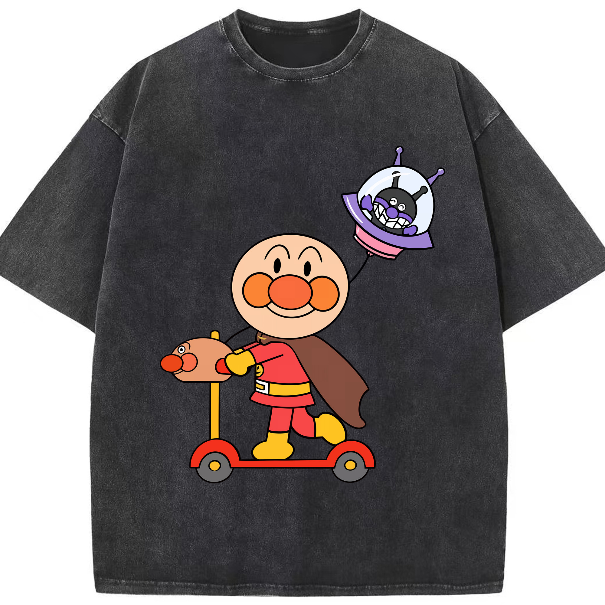 （画像用） アンパンマン Anpanman 綿100% ヴィンテージ風 半袖Tシャツ（フロントプリント）