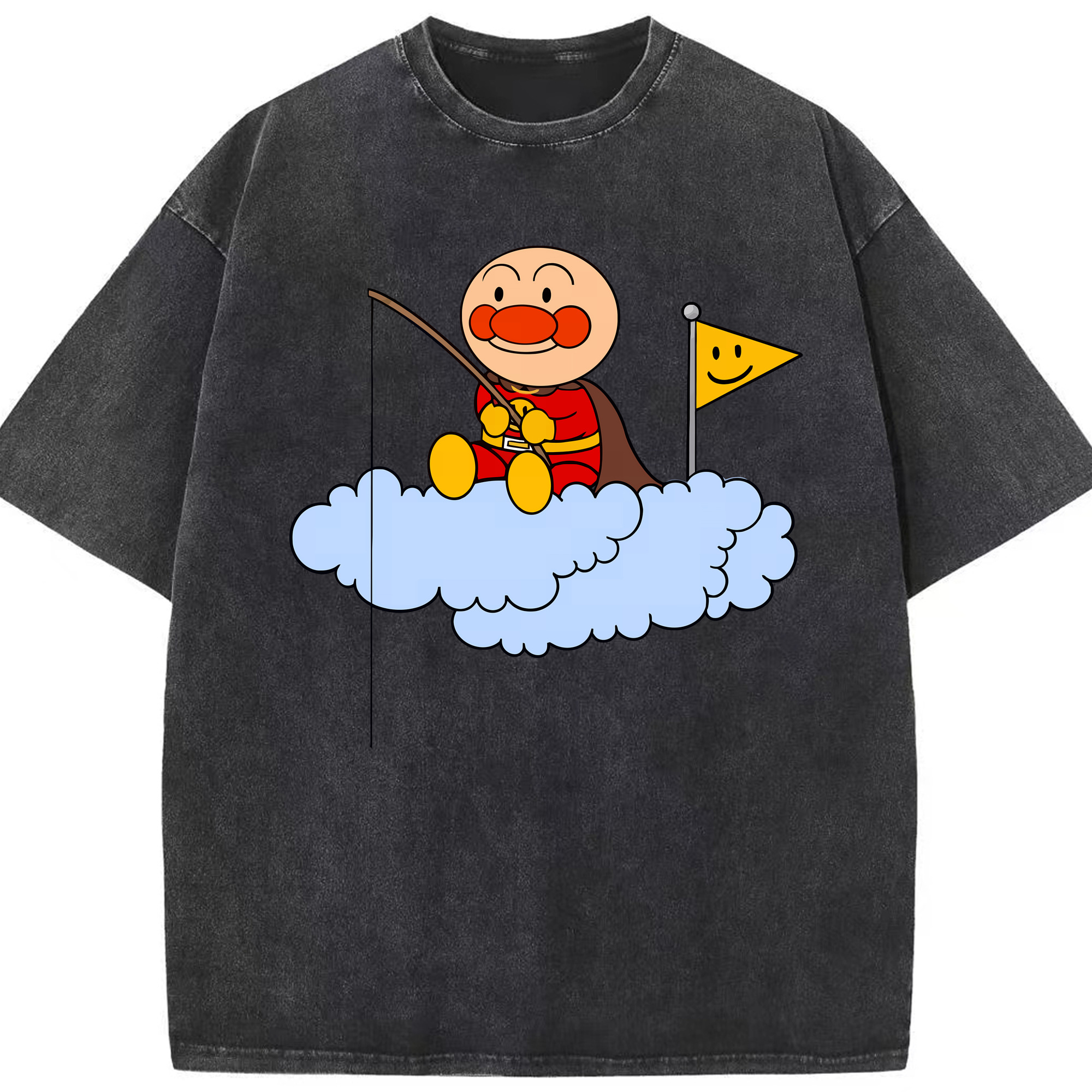 （画像用） アンパンマン Anpanman 綿100% ヴィンテージ風 半袖Tシャツ（フロントプリント）