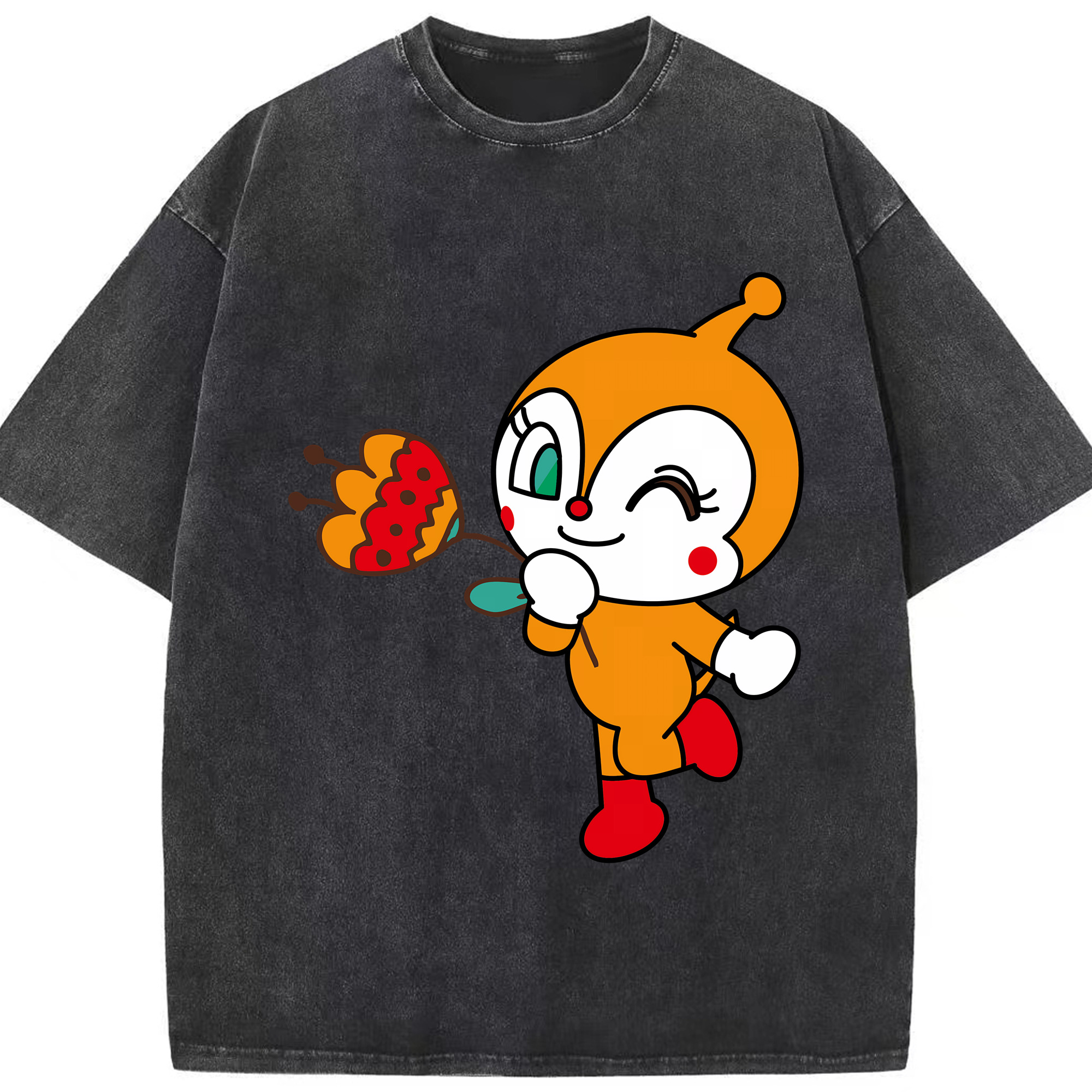 （画像用） アンパンマン Anpanman 綿100% ヴィンテージ風 半袖Tシャツ（フロントプリント）