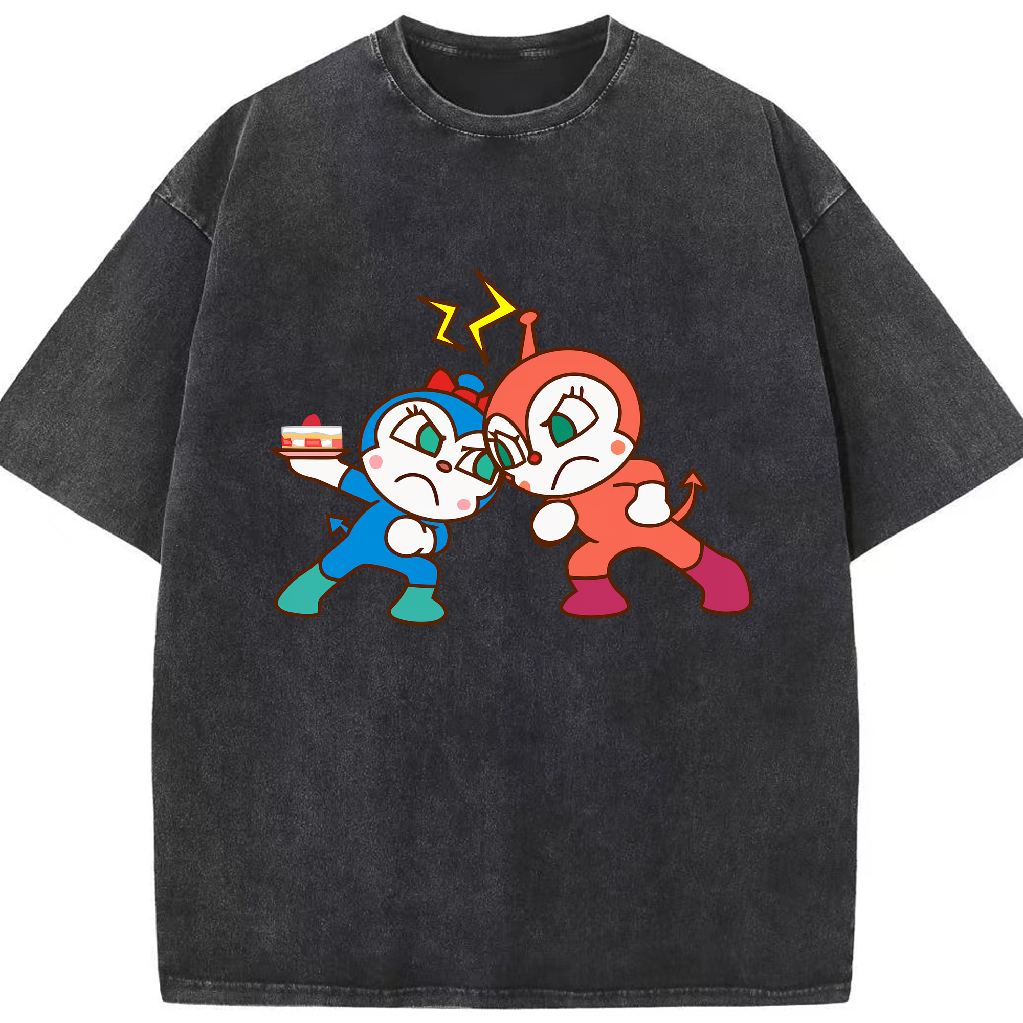 （画像用） アンパンマン Anpanman 綿100% ヴィンテージ風 半袖Tシャツ（フロントプリント）