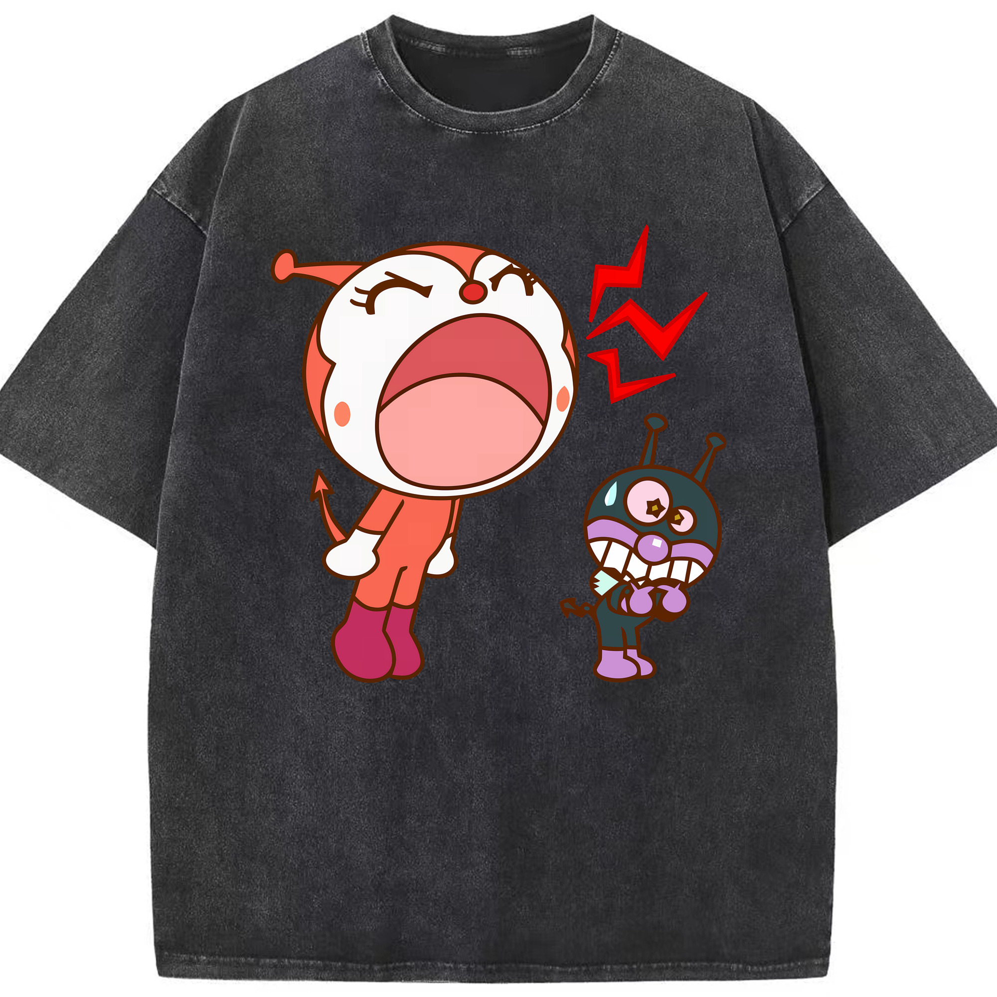 （画像用） アンパンマン Anpanman 綿100% ヴィンテージ風 半袖Tシャツ（フロントプリント）