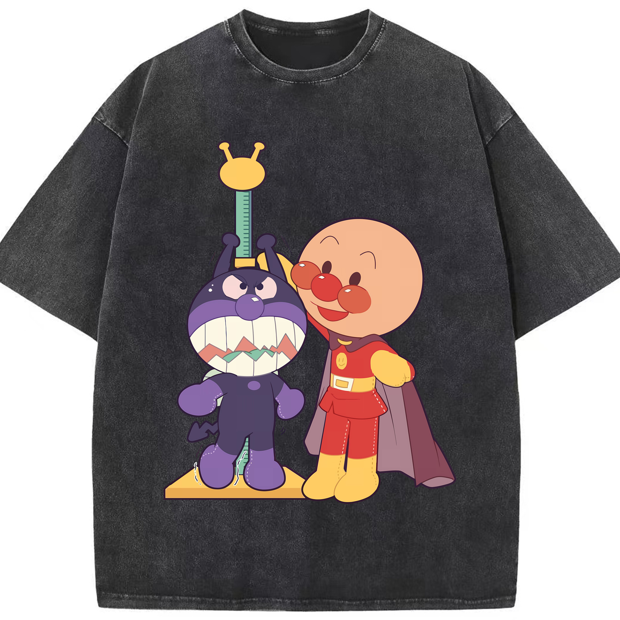 （画像用） アンパンマン Anpanman 綿100% ヴィンテージ風 半袖Tシャツ（フロントプリント）