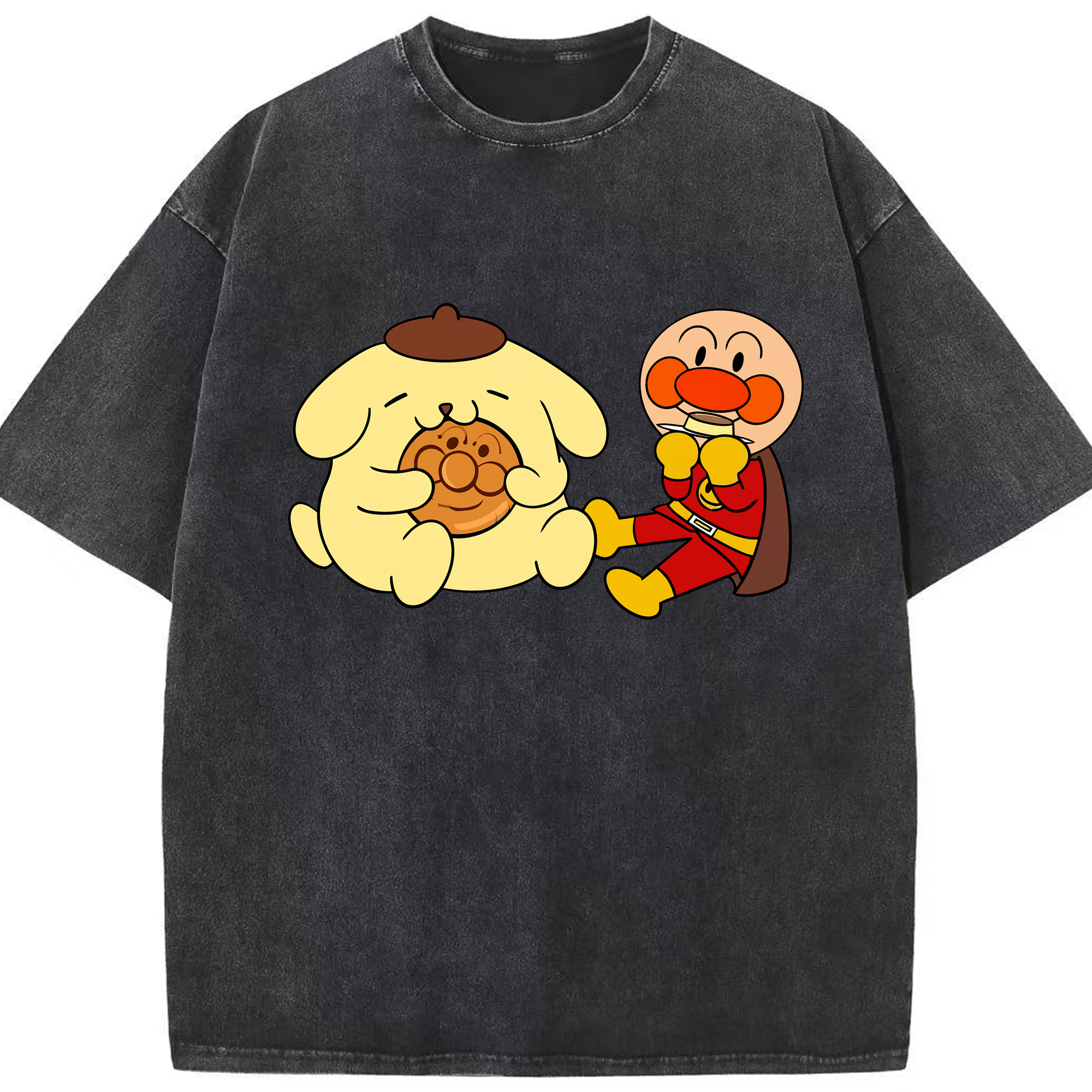 （画像用） アンパンマン Anpanman 綿100% ヴィンテージ風 半袖Tシャツ（フロントプリント）