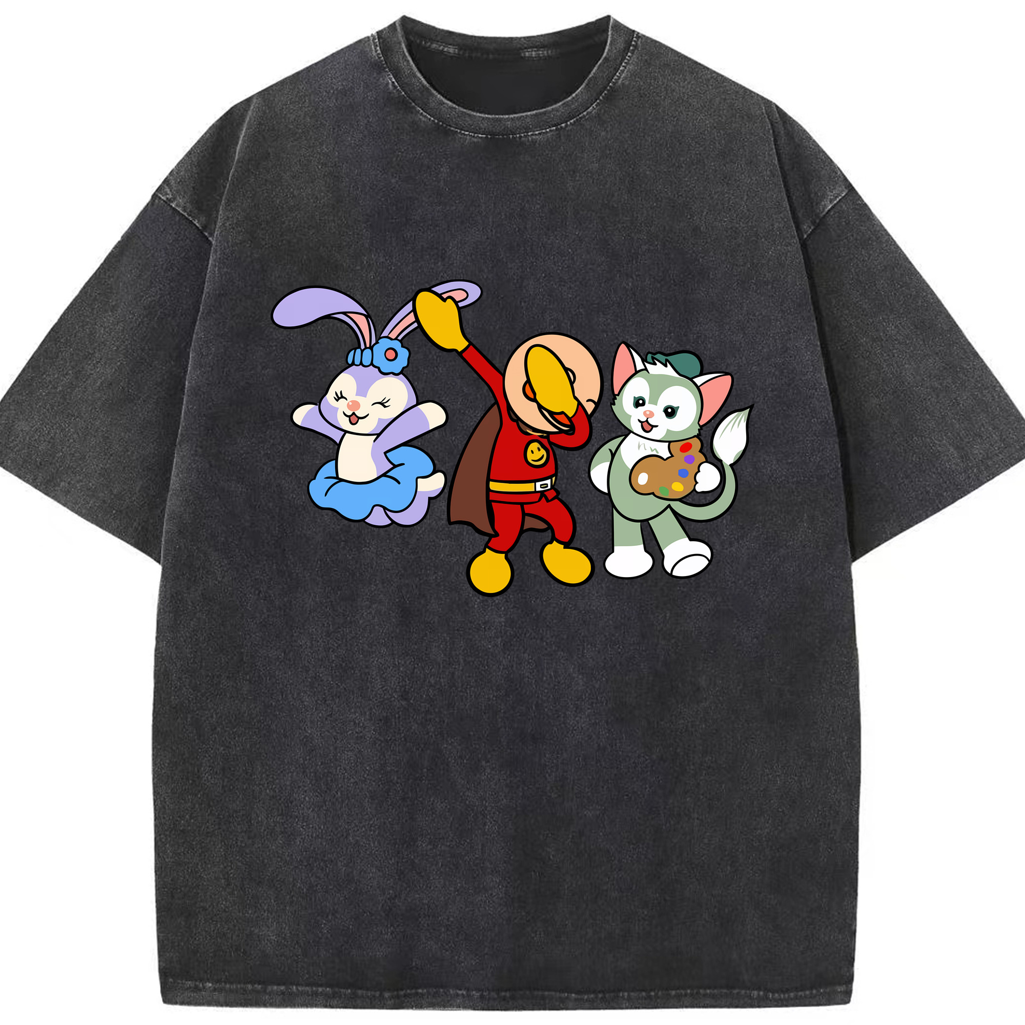 （画像用） アンパンマン Anpanman 綿100% ヴィンテージ風 半袖Tシャツ（フロントプリント）