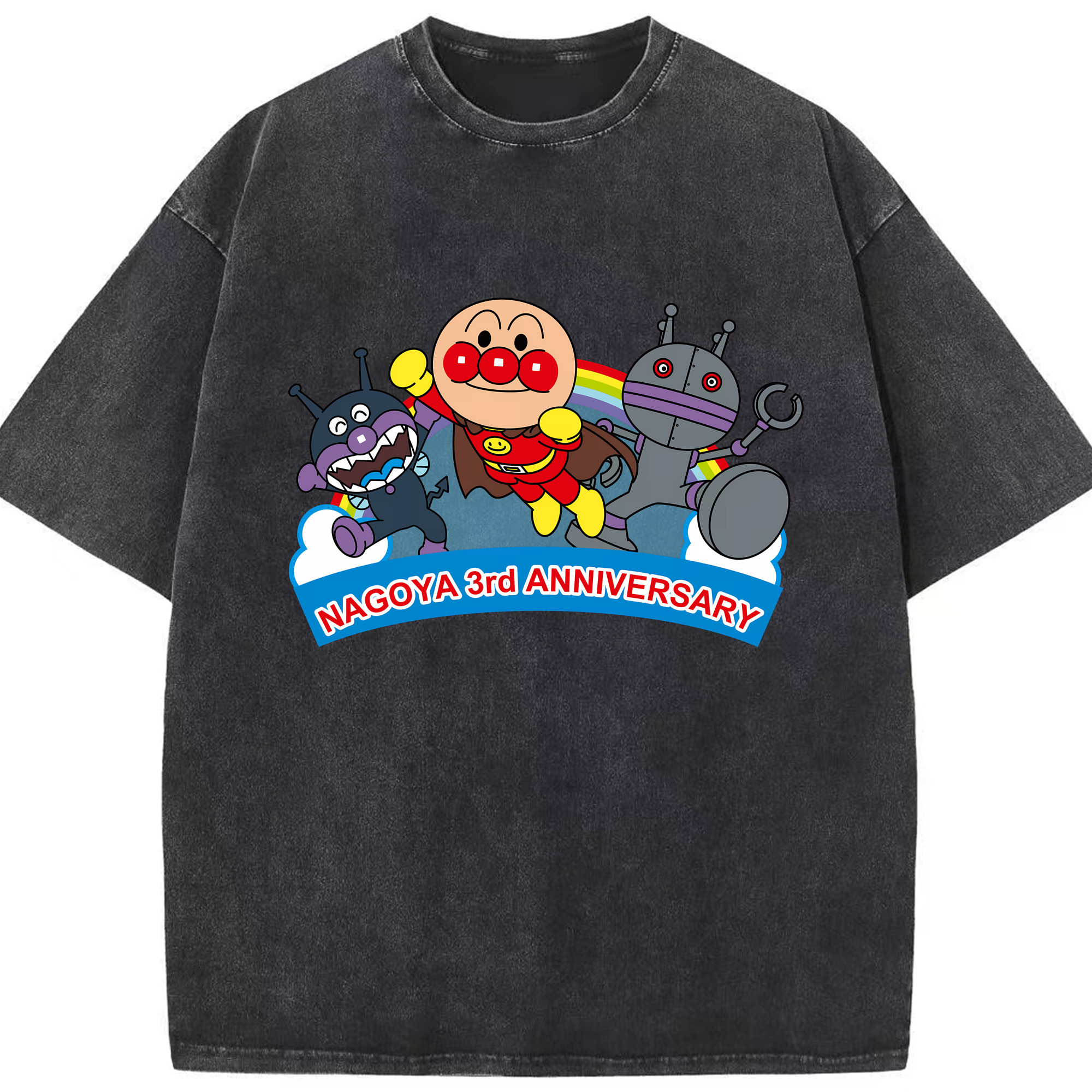 （画像用） アンパンマン Anpanman 綿100% ヴィンテージ風 半袖Tシャツ（フロントプリント）