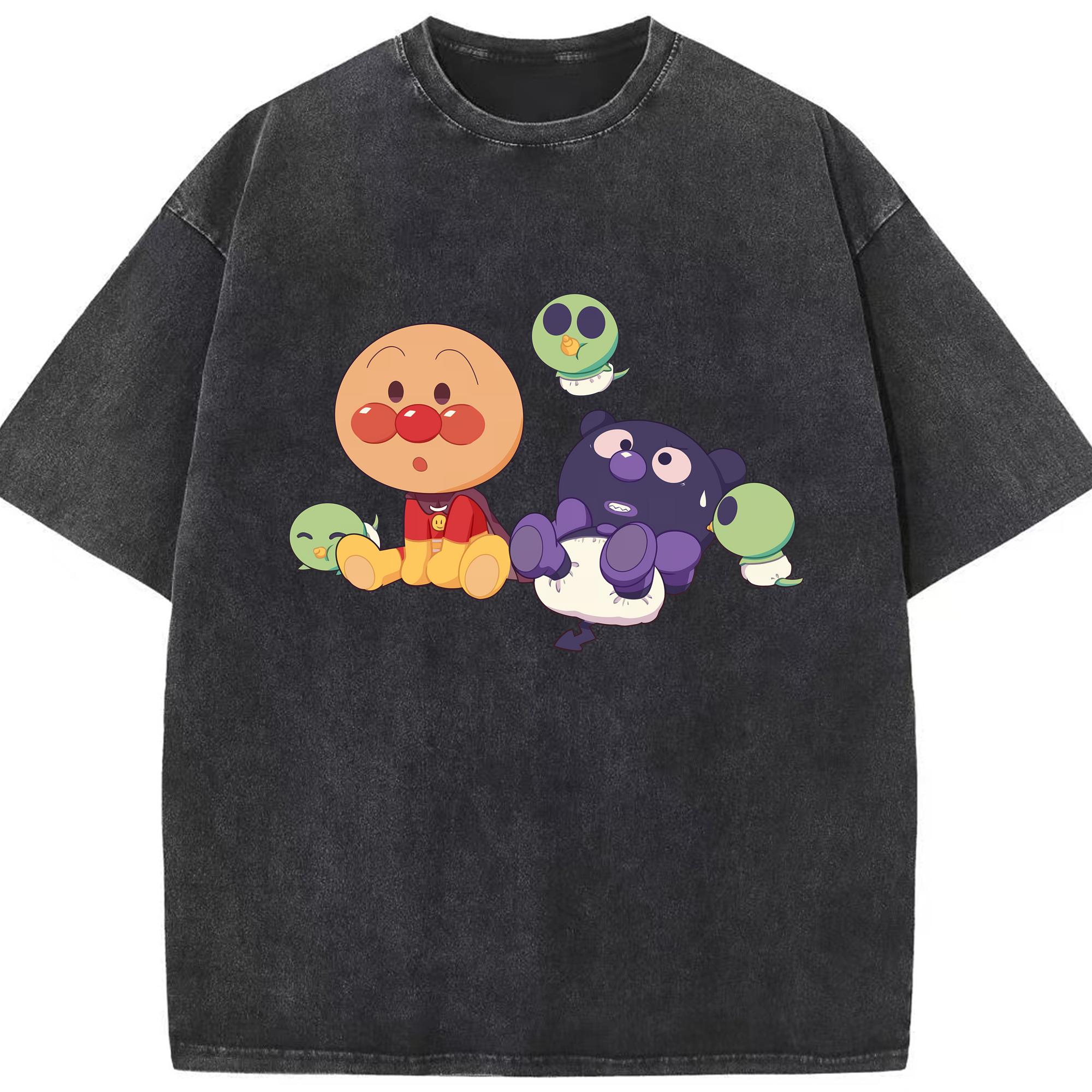 （画像用） アンパンマン Anpanman 綿100% ヴィンテージ風 半袖Tシャツ（フロントプリント）
