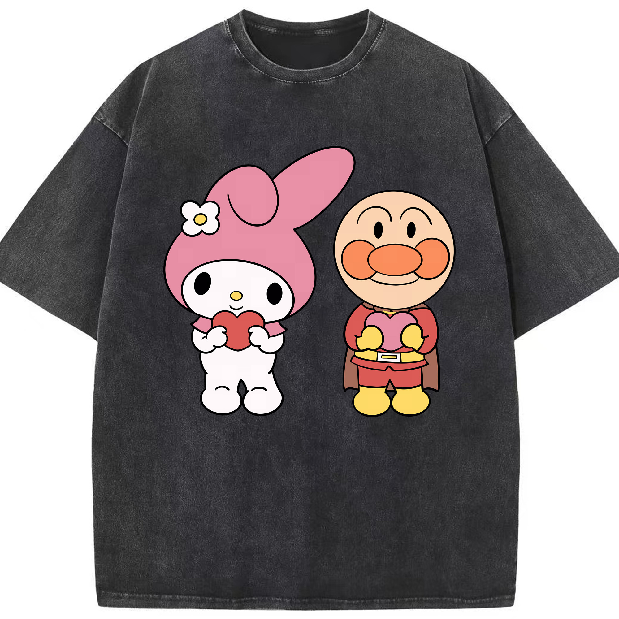 （画像用） アンパンマン Anpanman 綿100% ヴィンテージ風 半袖Tシャツ（フロントプリント）