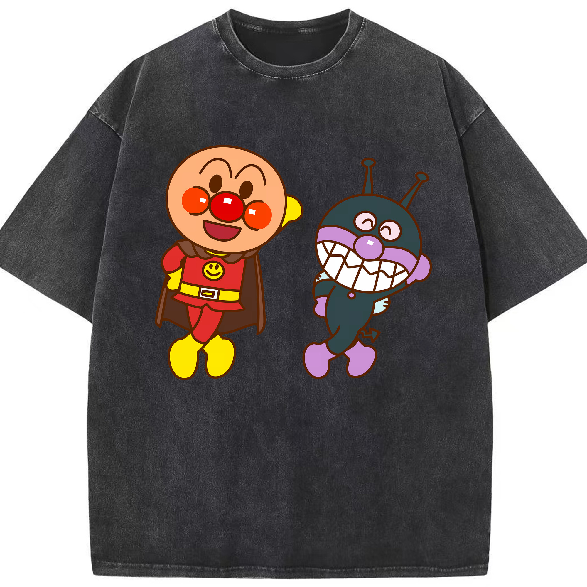 （画像用） アンパンマン Anpanman 綿100% ヴィンテージ風 半袖Tシャツ（フロントプリント）