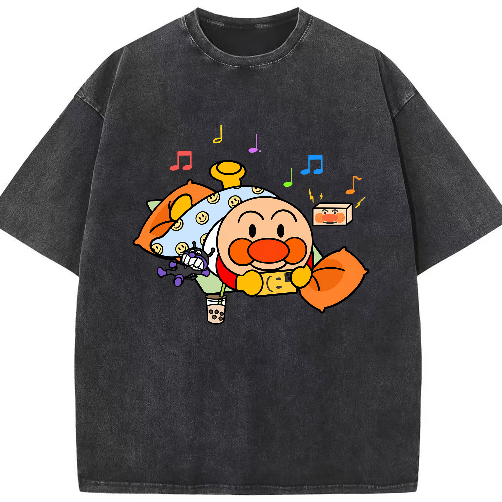 （画像用） アンパンマン Anpanman 綿100% ヴィンテージ風 半袖Tシャツ（フロントプリント）