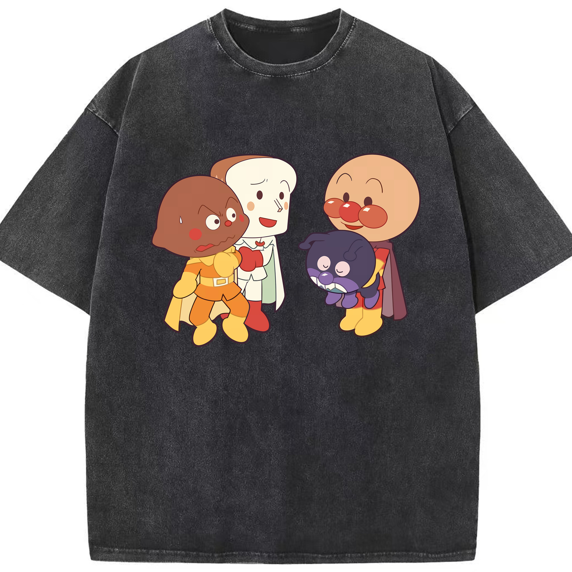 （画像用） アンパンマン Anpanman 綿100% ヴィンテージ風 半袖Tシャツ（フロントプリント）