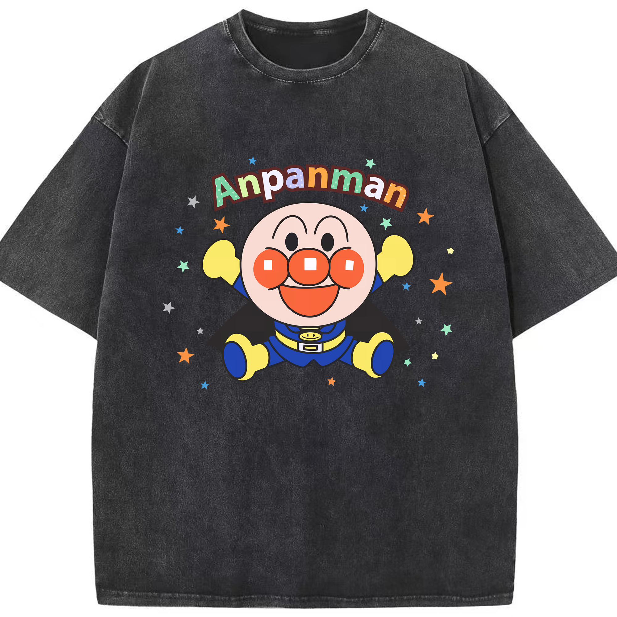 （画像用） アンパンマン Anpanman 綿100% ヴィンテージ風 半袖Tシャツ（フロントプリント）