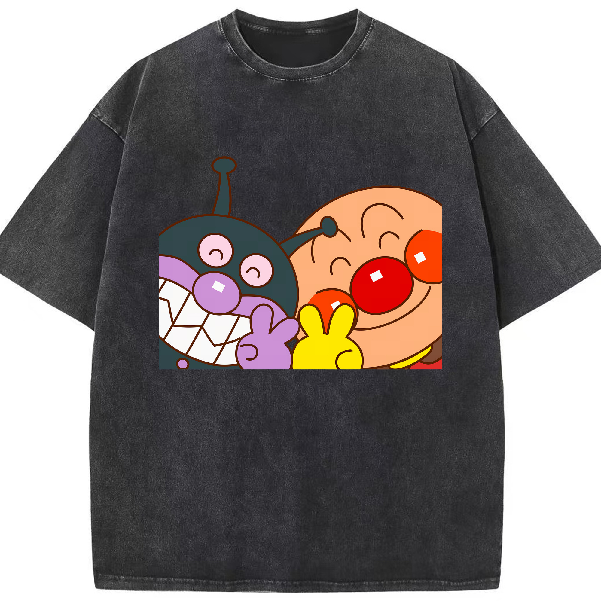 （画像用） アンパンマン Anpanman 綿100% ヴィンテージ風 半袖Tシャツ（フロントプリント）