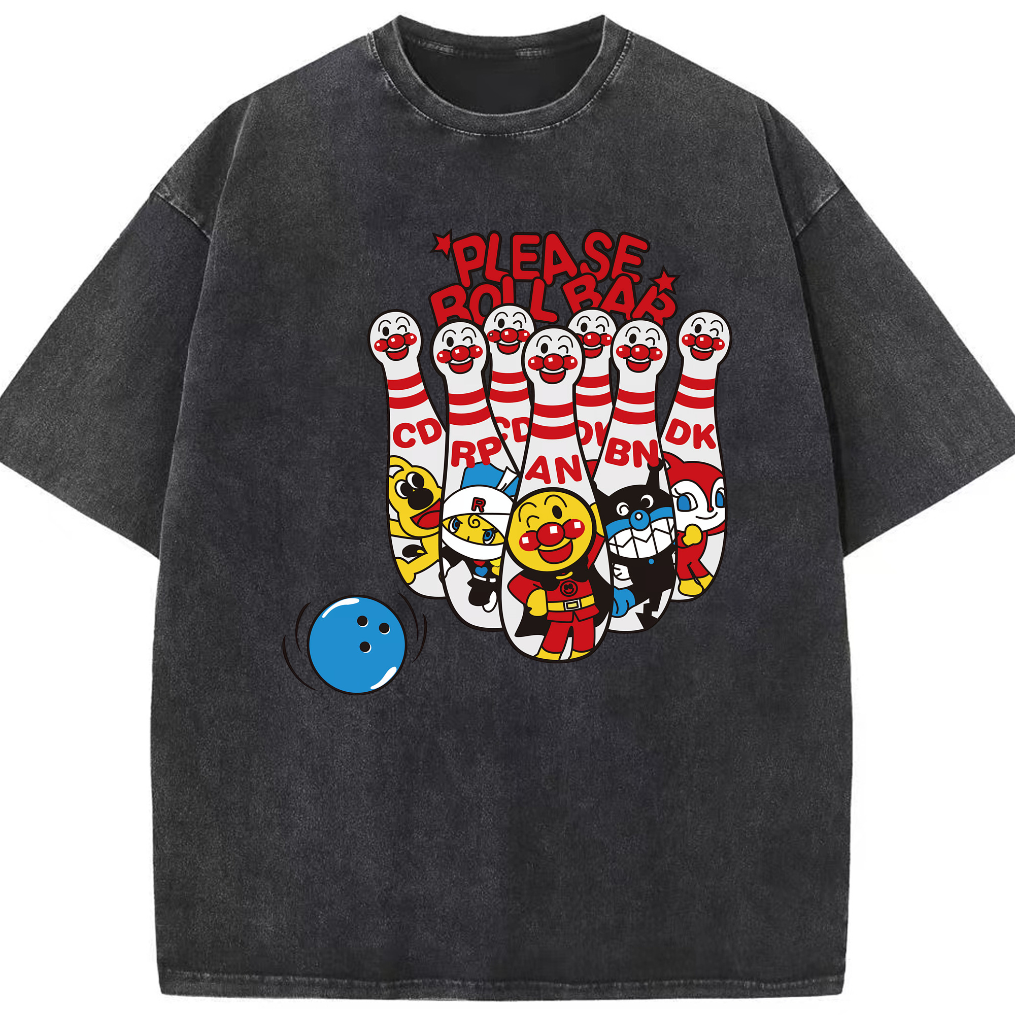 （画像用） アンパンマン Anpanman 綿100% ヴィンテージ風 半袖Tシャツ（フロントプリント）