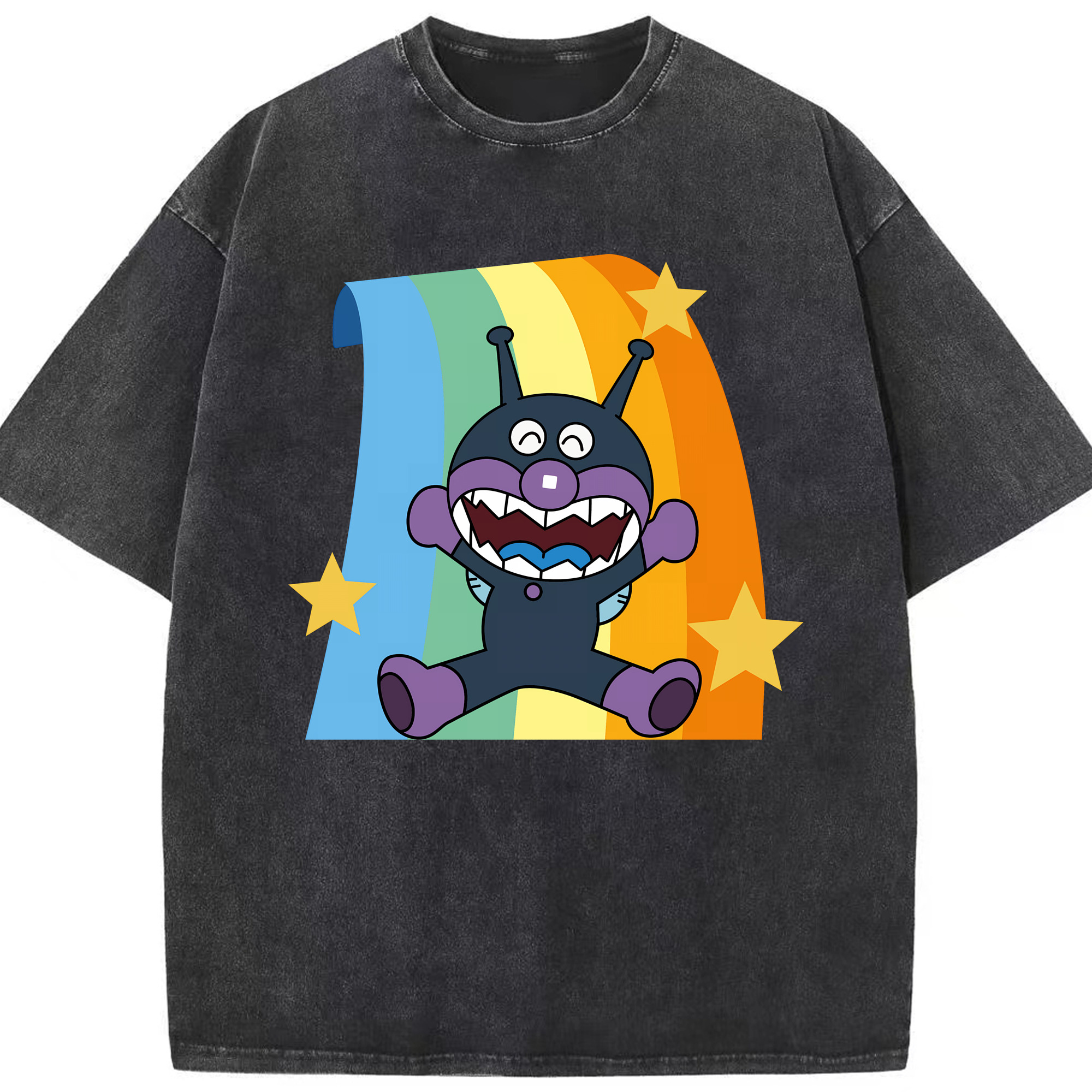 （画像用） アンパンマン Anpanman 綿100% ヴィンテージ風 半袖Tシャツ（フロントプリント）