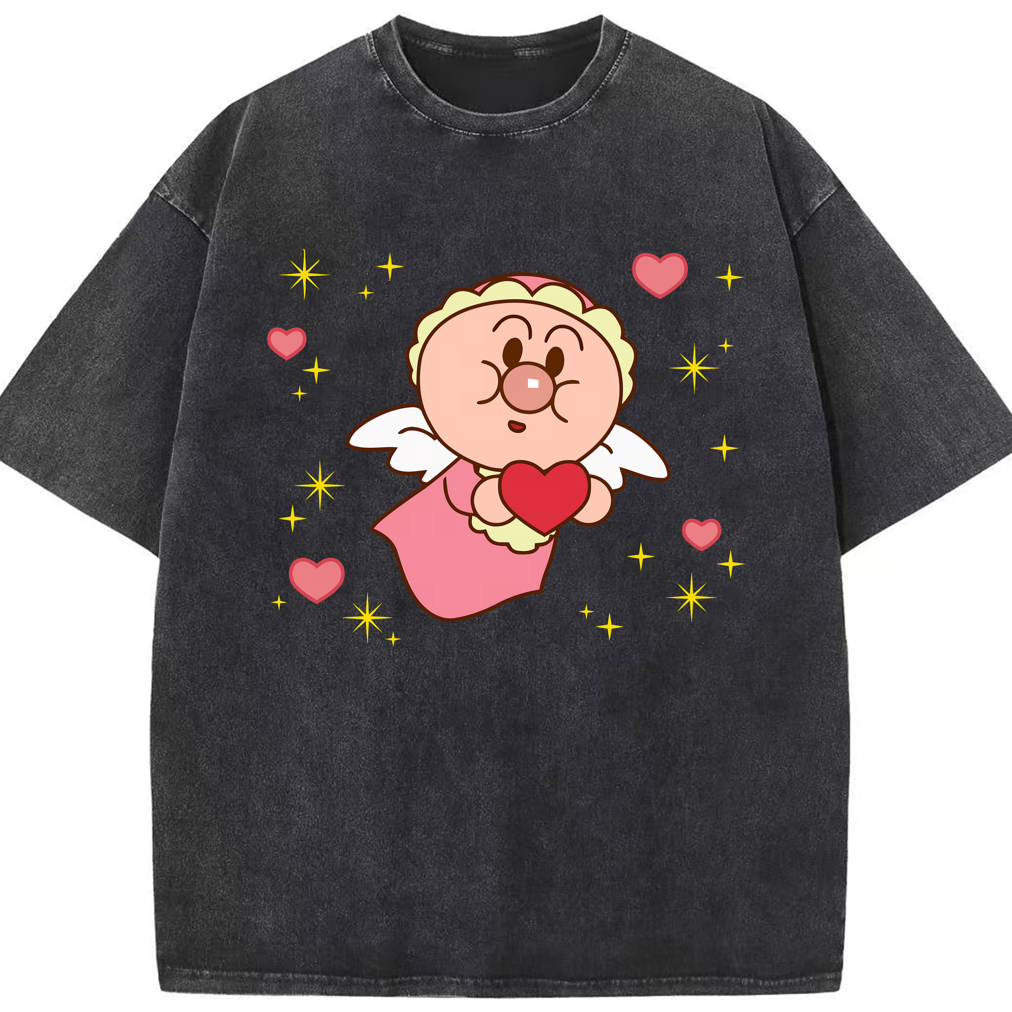 （画像用） アンパンマン Anpanman 綿100% ヴィンテージ風 半袖Tシャツ（フロントプリント）