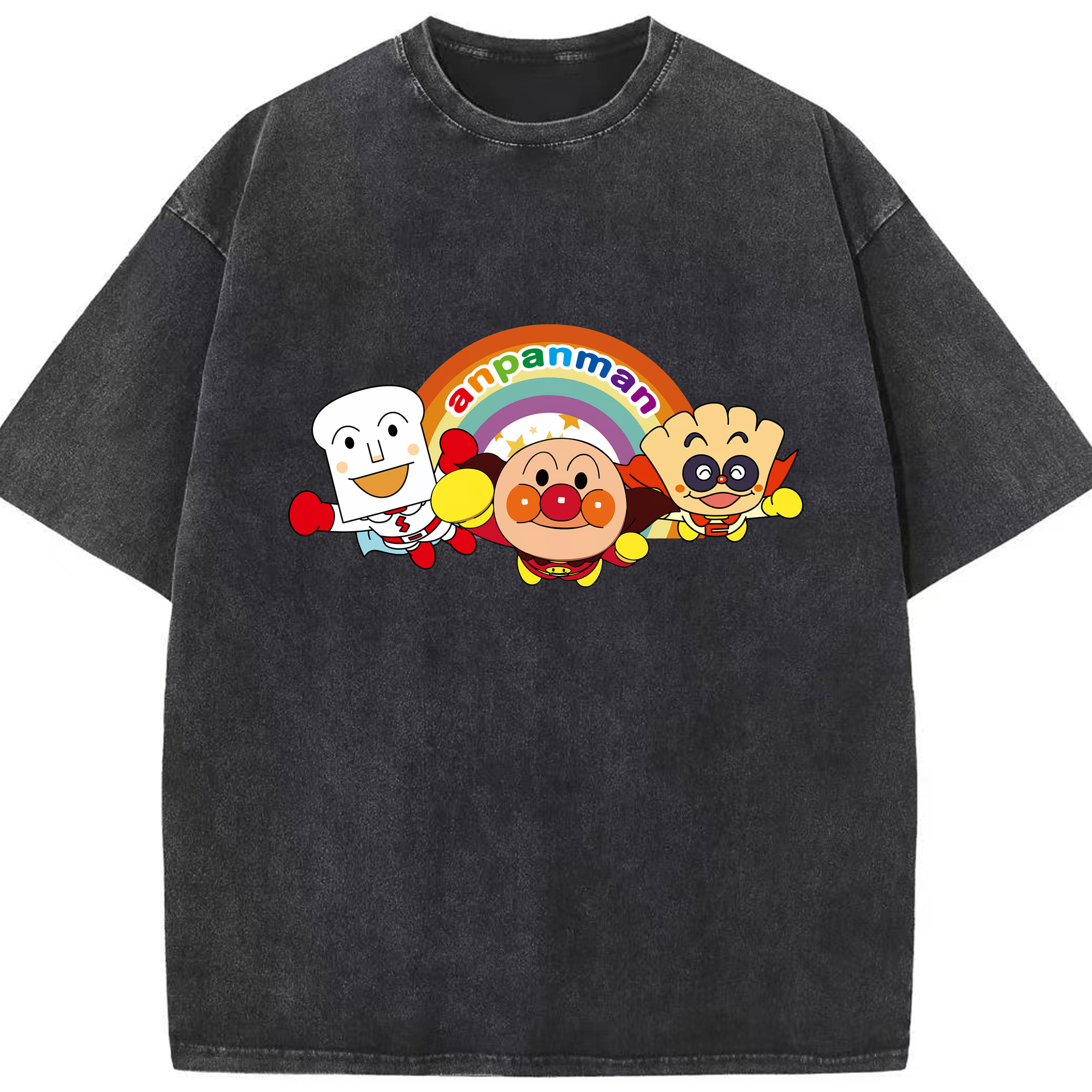 （画像用） アンパンマン Anpanman 綿100% ヴィンテージ風 半袖Tシャツ（フロントプリント）