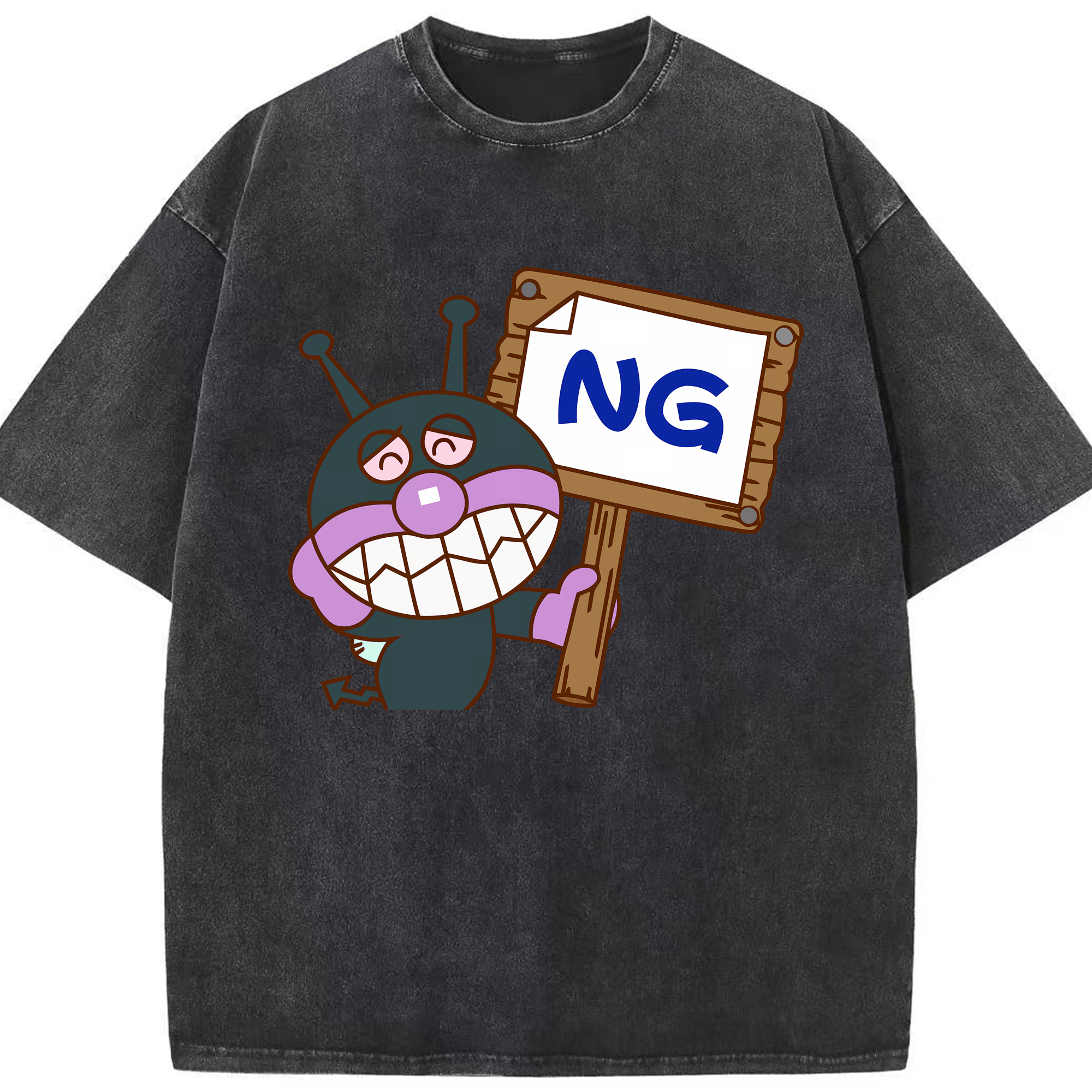 （画像用） アンパンマン Anpanman 綿100% ヴィンテージ風 半袖Tシャツ（フロントプリント）