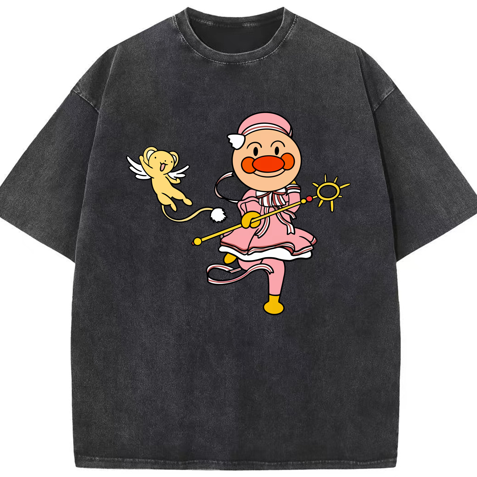 （画像用） アンパンマン Anpanman 綿100% ヴィンテージ風 半袖Tシャツ（フロントプリント）
