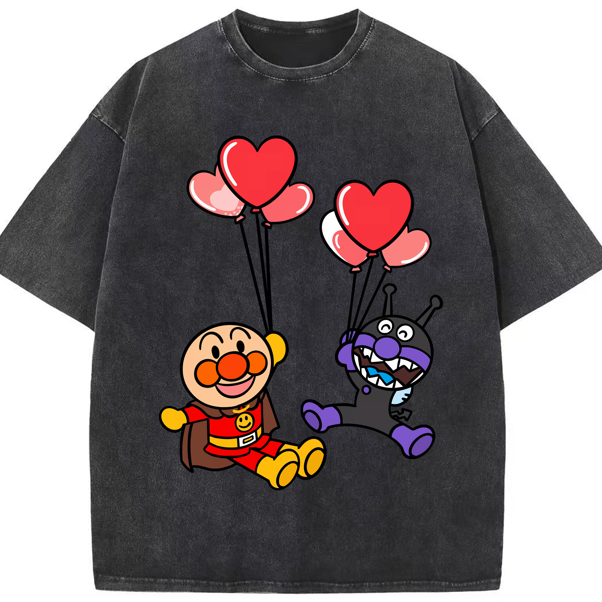 （画像用） アンパンマン Anpanman 綿100% ヴィンテージ風 半袖Tシャツ（フロントプリント）