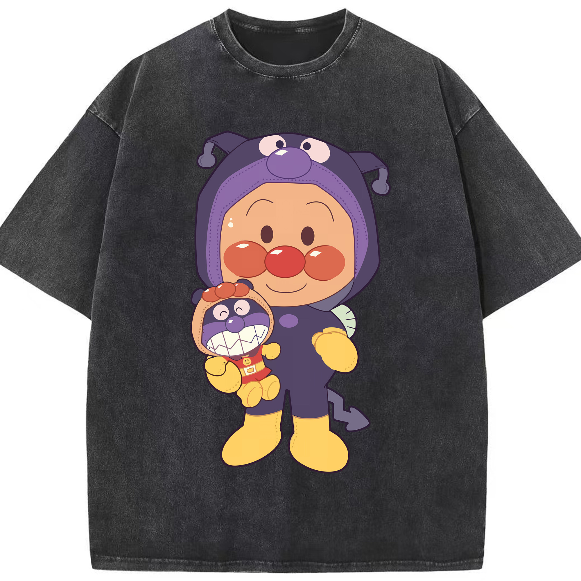 （画像用） アンパンマン Anpanman 綿100% ヴィンテージ風 半袖Tシャツ（フロントプリント）