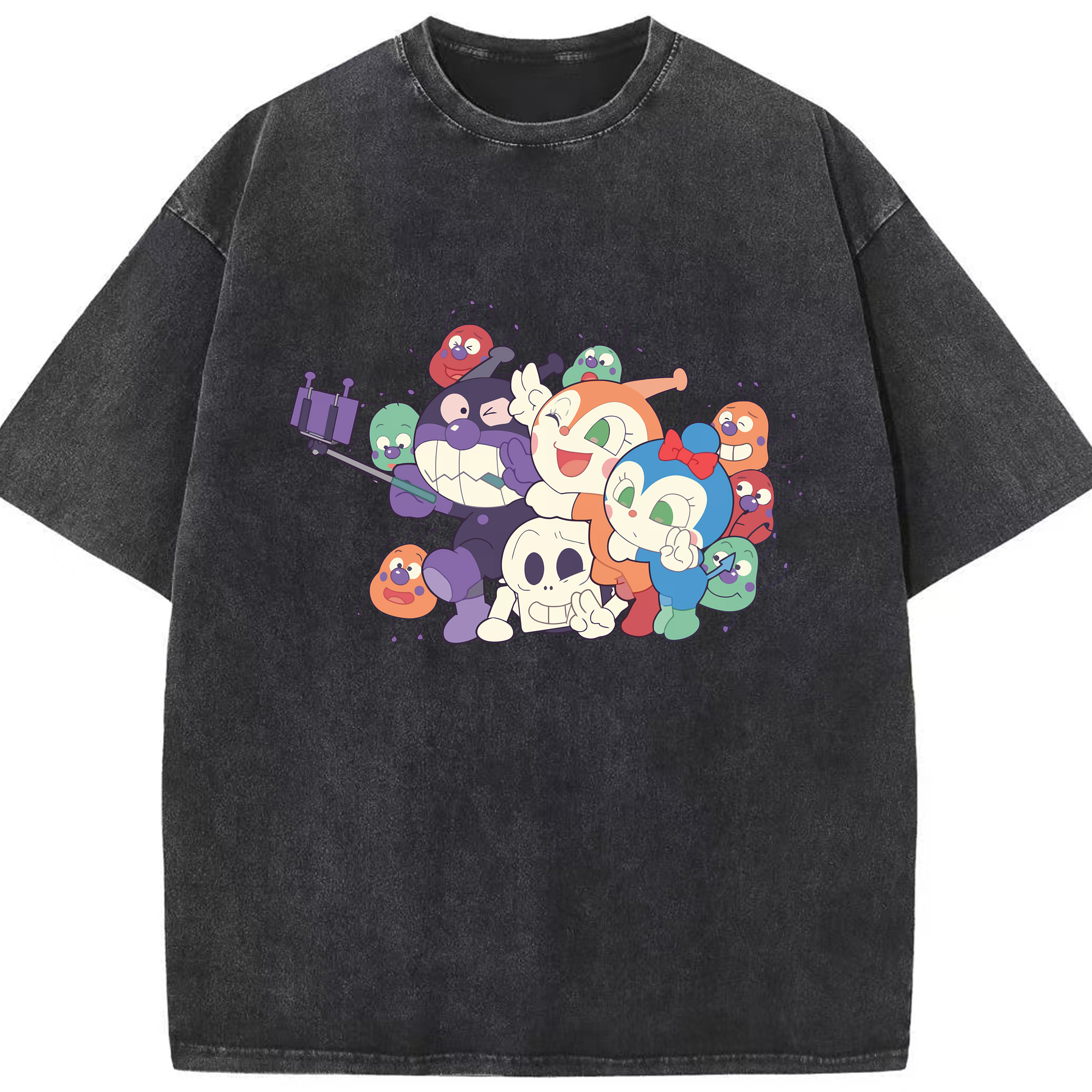 （画像用） アンパンマン Anpanman 綿100% ヴィンテージ風 半袖Tシャツ（フロントプリント）