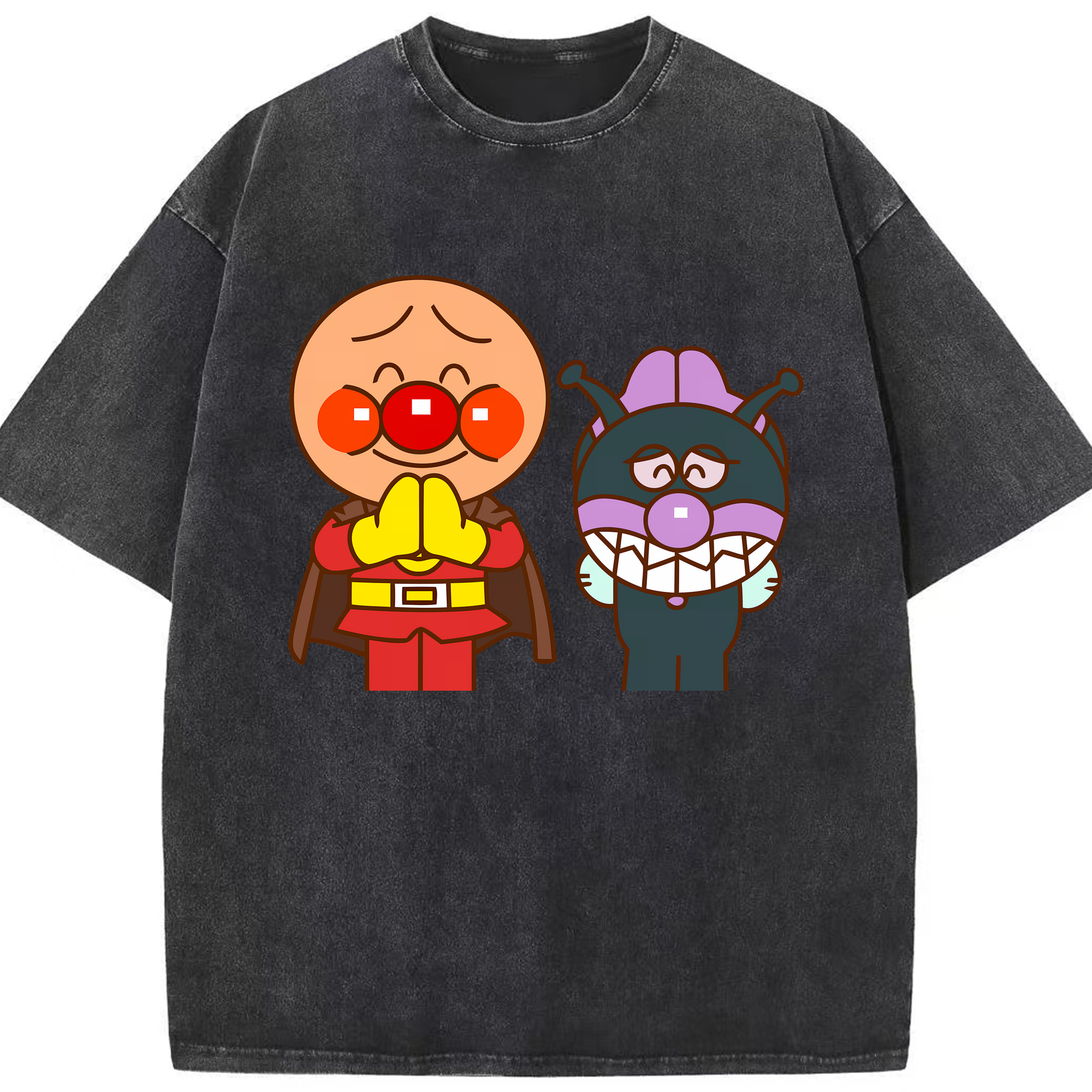 （画像用） アンパンマン Anpanman 綿100% ヴィンテージ風 半袖Tシャツ（フロントプリント）