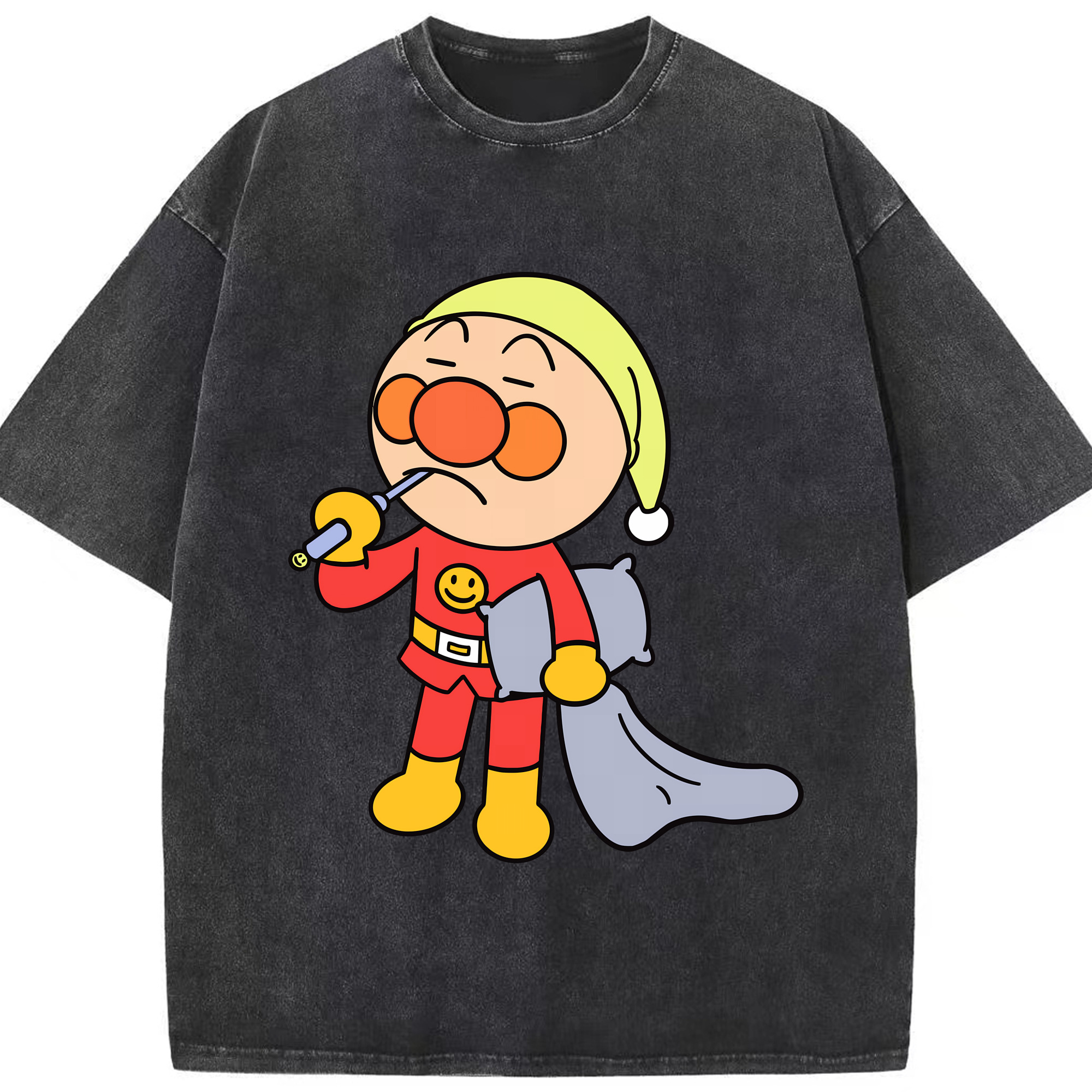 （画像用） アンパンマン Anpanman 綿100% ヴィンテージ風 半袖Tシャツ（フロントプリント）