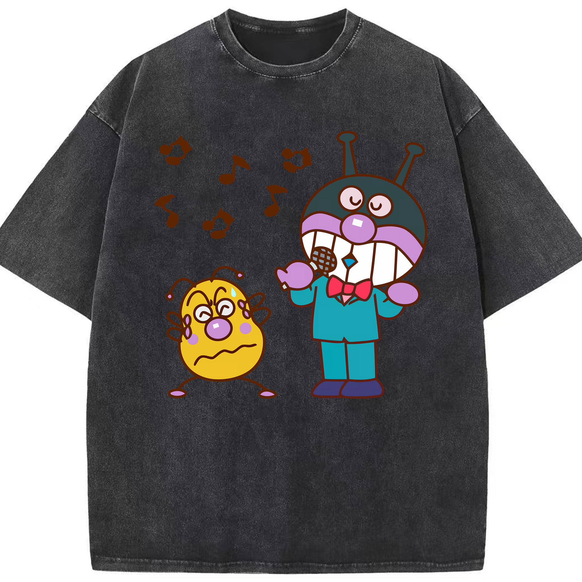（画像用） アンパンマン Anpanman 綿100% ヴィンテージ風 半袖Tシャツ（フロントプリント）