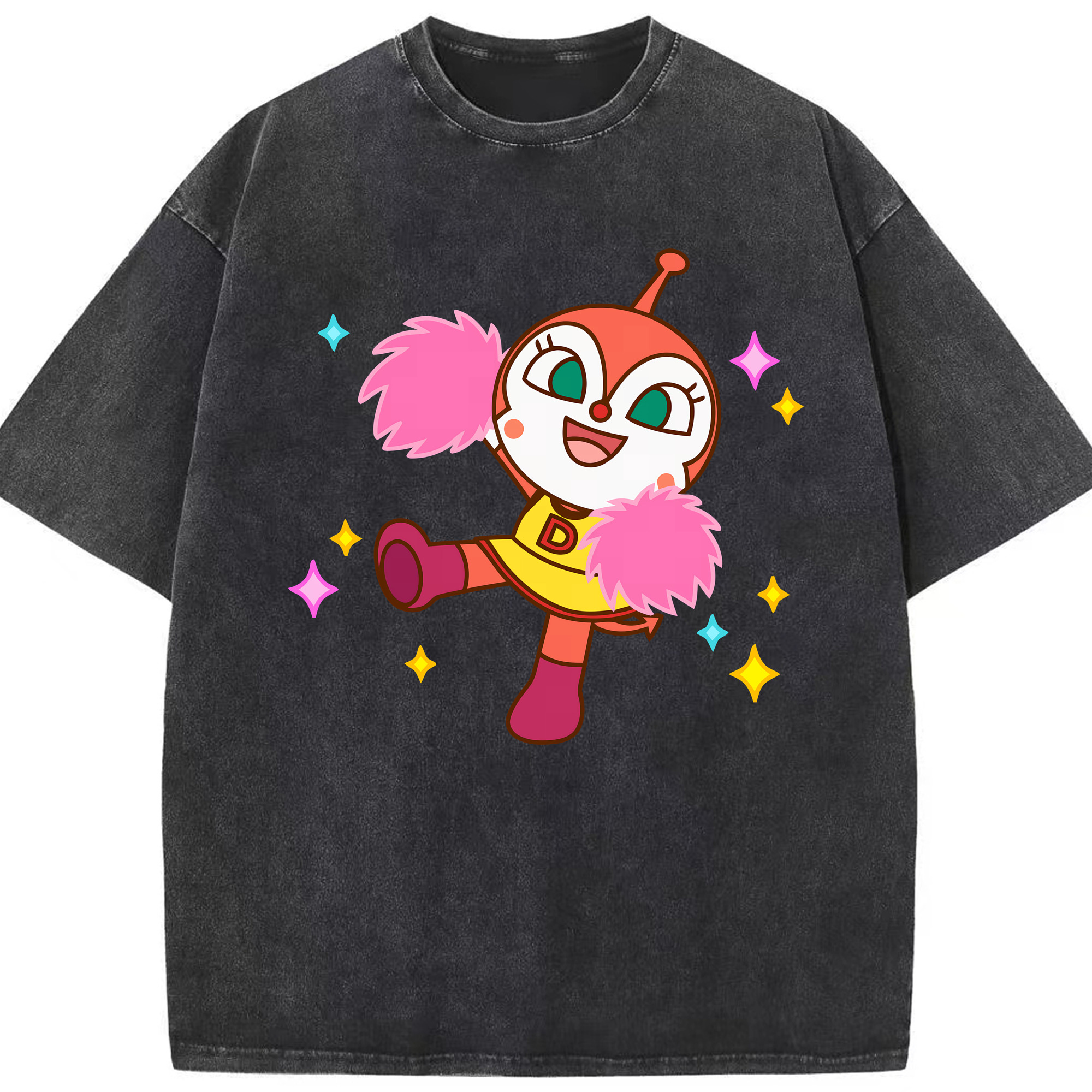 （画像用） アンパンマン Anpanman 綿100% ヴィンテージ風 半袖Tシャツ（フロントプリント）