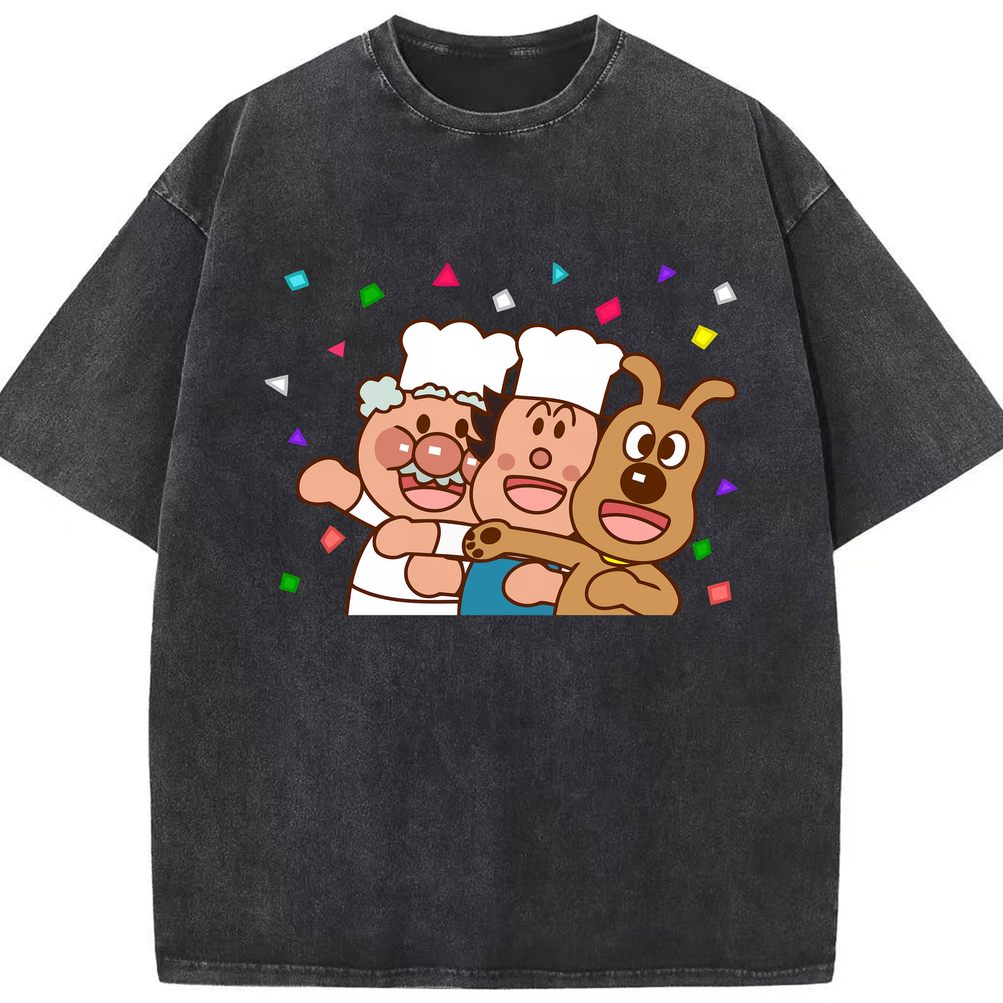 （画像用） アンパンマン Anpanman 綿100% ヴィンテージ風 半袖Tシャツ（フロントプリント）