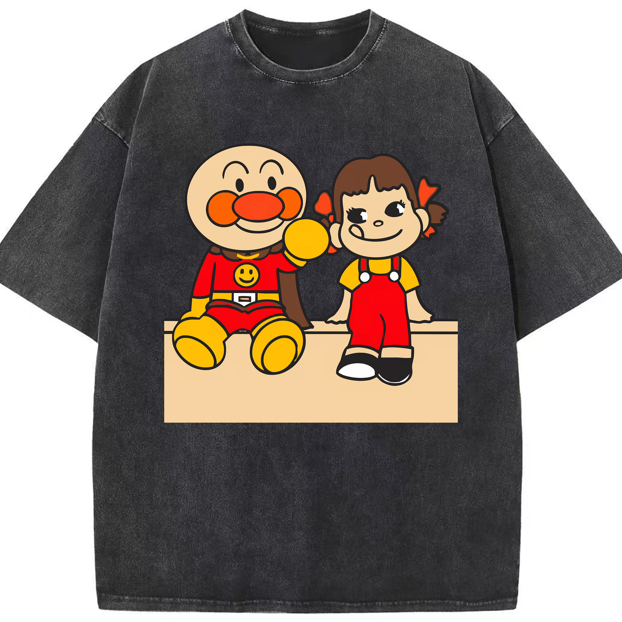 （画像用） アンパンマン Anpanman 綿100% ヴィンテージ風 半袖Tシャツ（フロントプリント）
